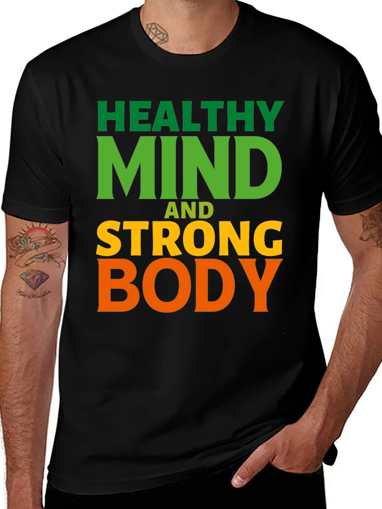 Healthy Mind Strong Body Graphic T-Shirt