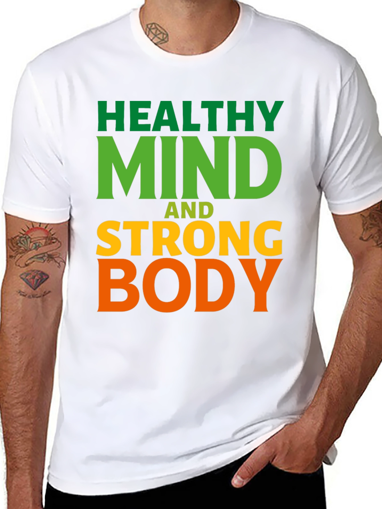 Healthy Mind Strong Body Graphic T-Shirt