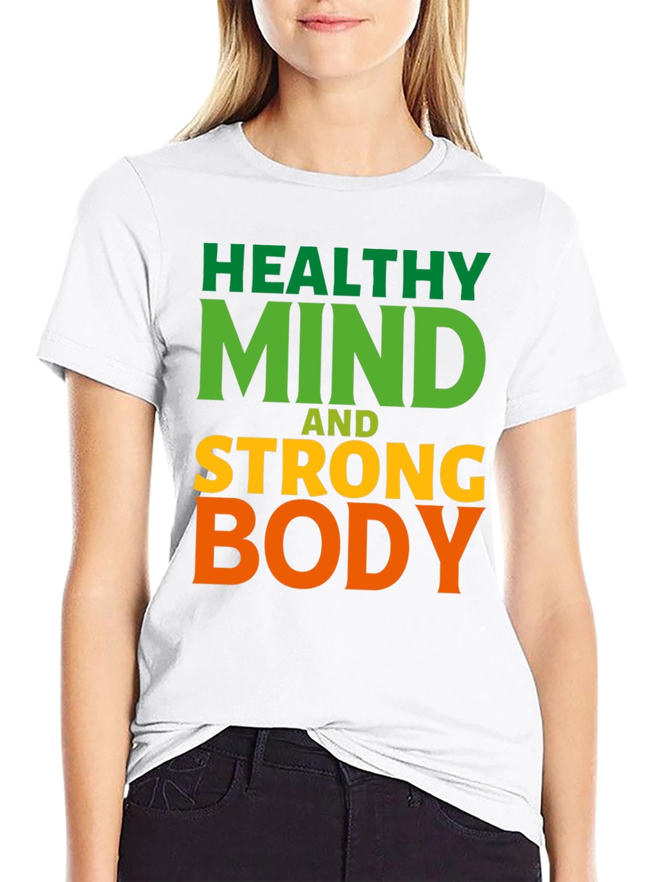 Healthy Mind Strong Body Graphic T-Shirt