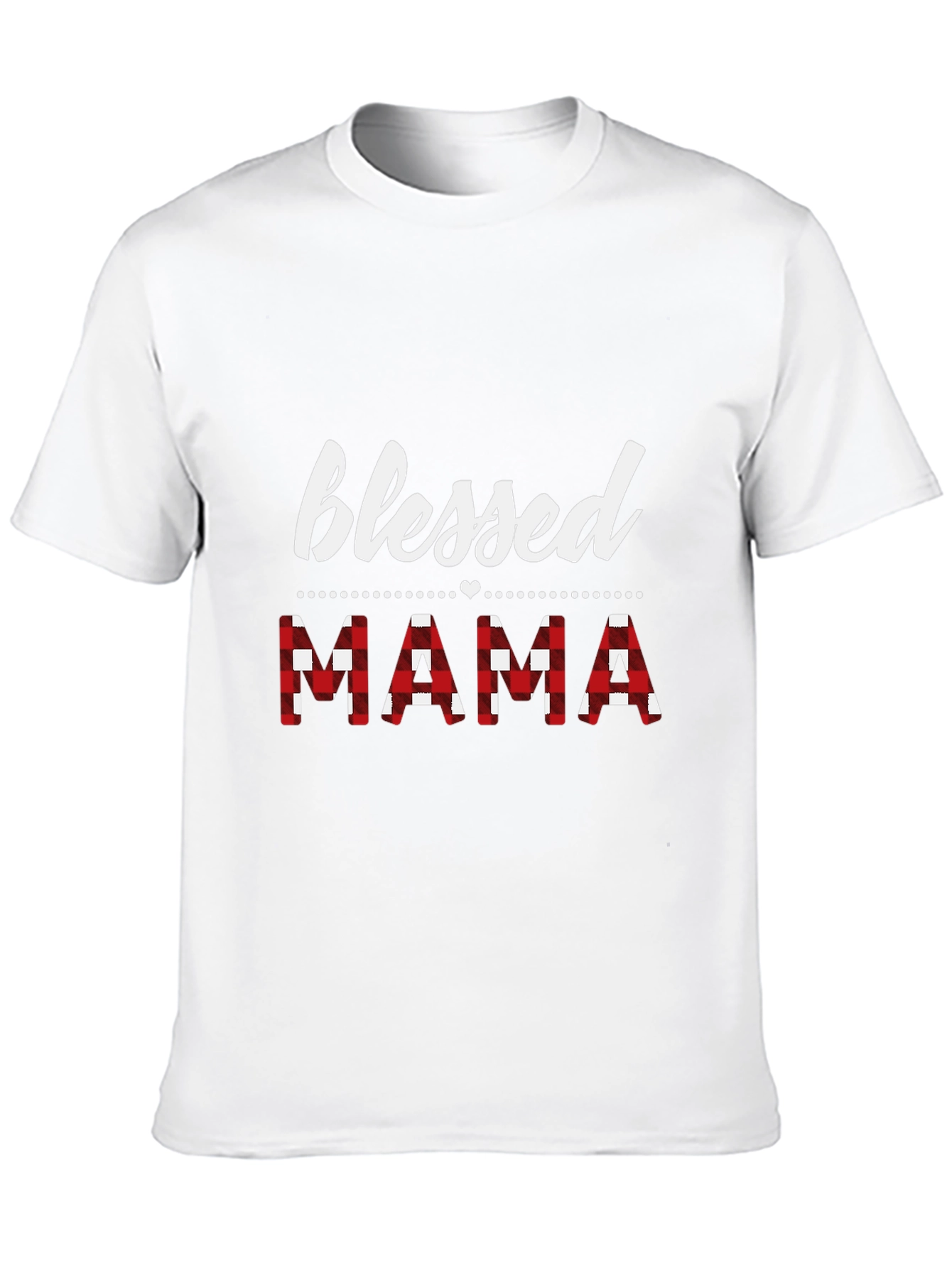 Blessed Mama Red Plaid Graphic T-Shirt