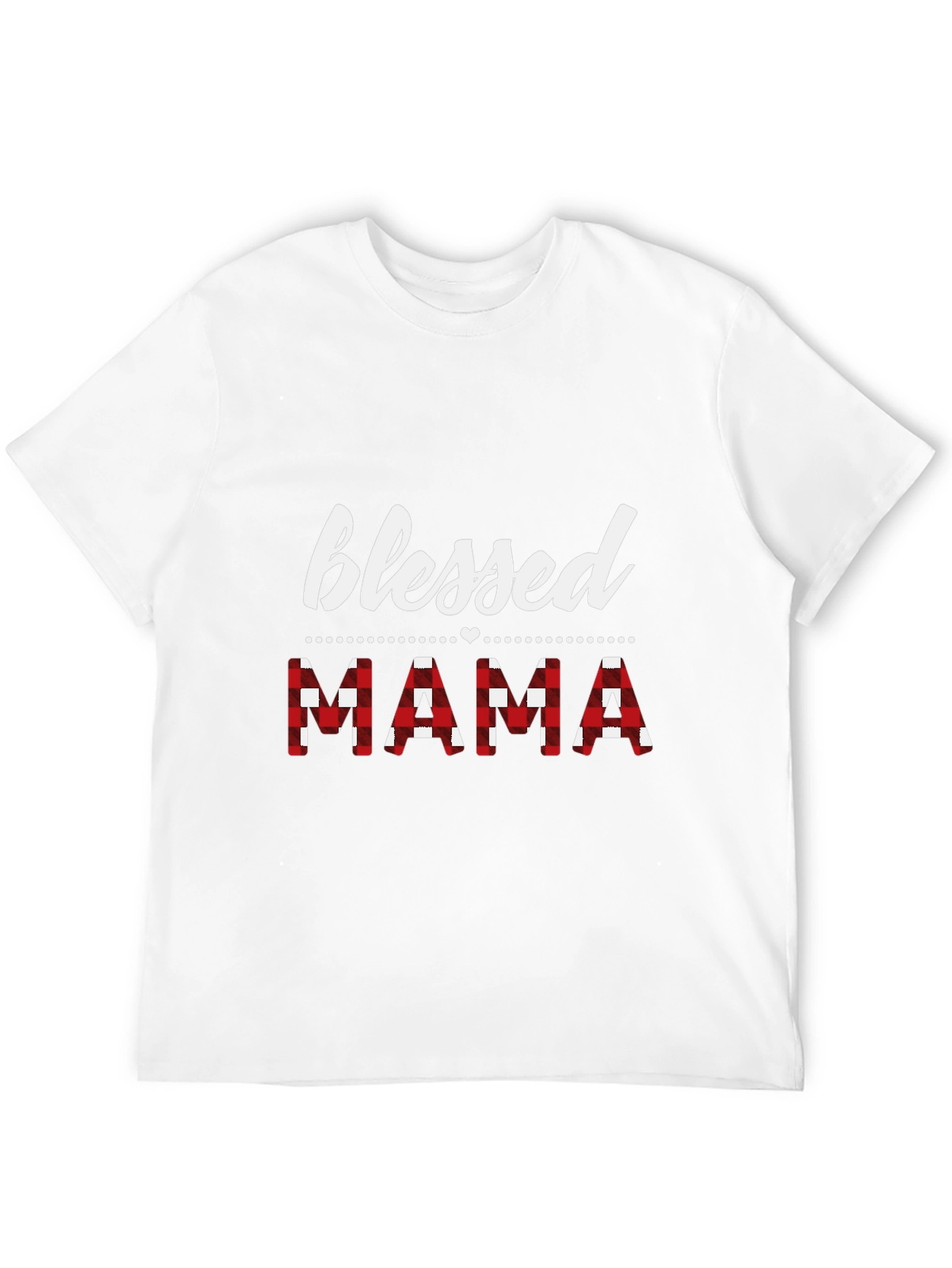 Blessed Mama Red Plaid Graphic T-Shirt