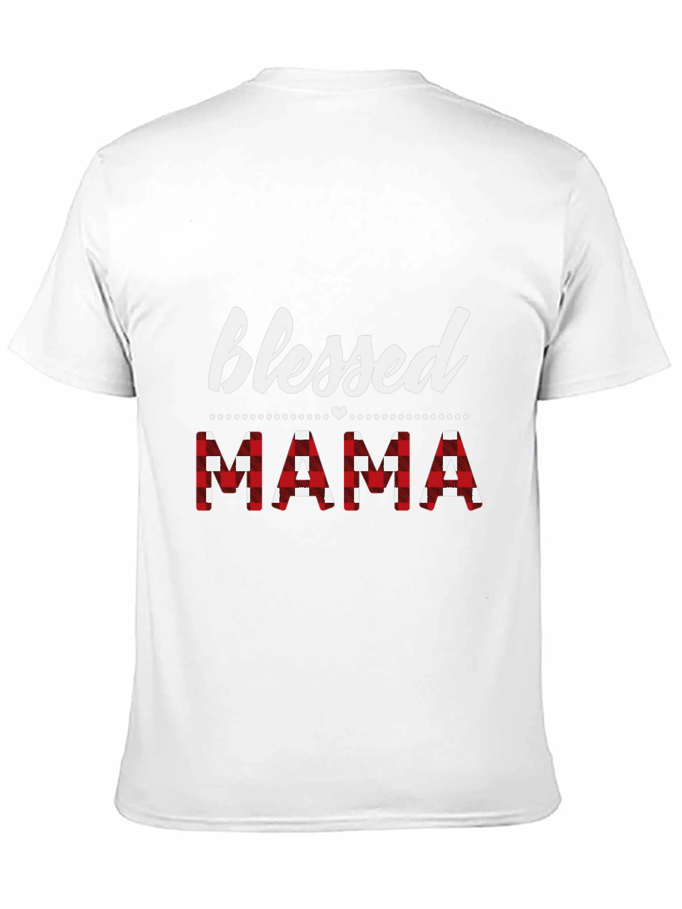 Blessed Mama Red Plaid Graphic T-Shirt