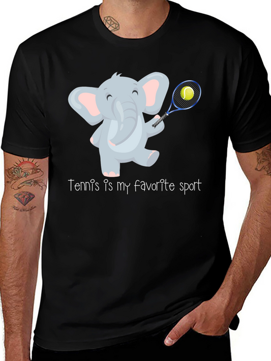 Elephant Tennis Graphic Tee - Tennis is my favorite sport