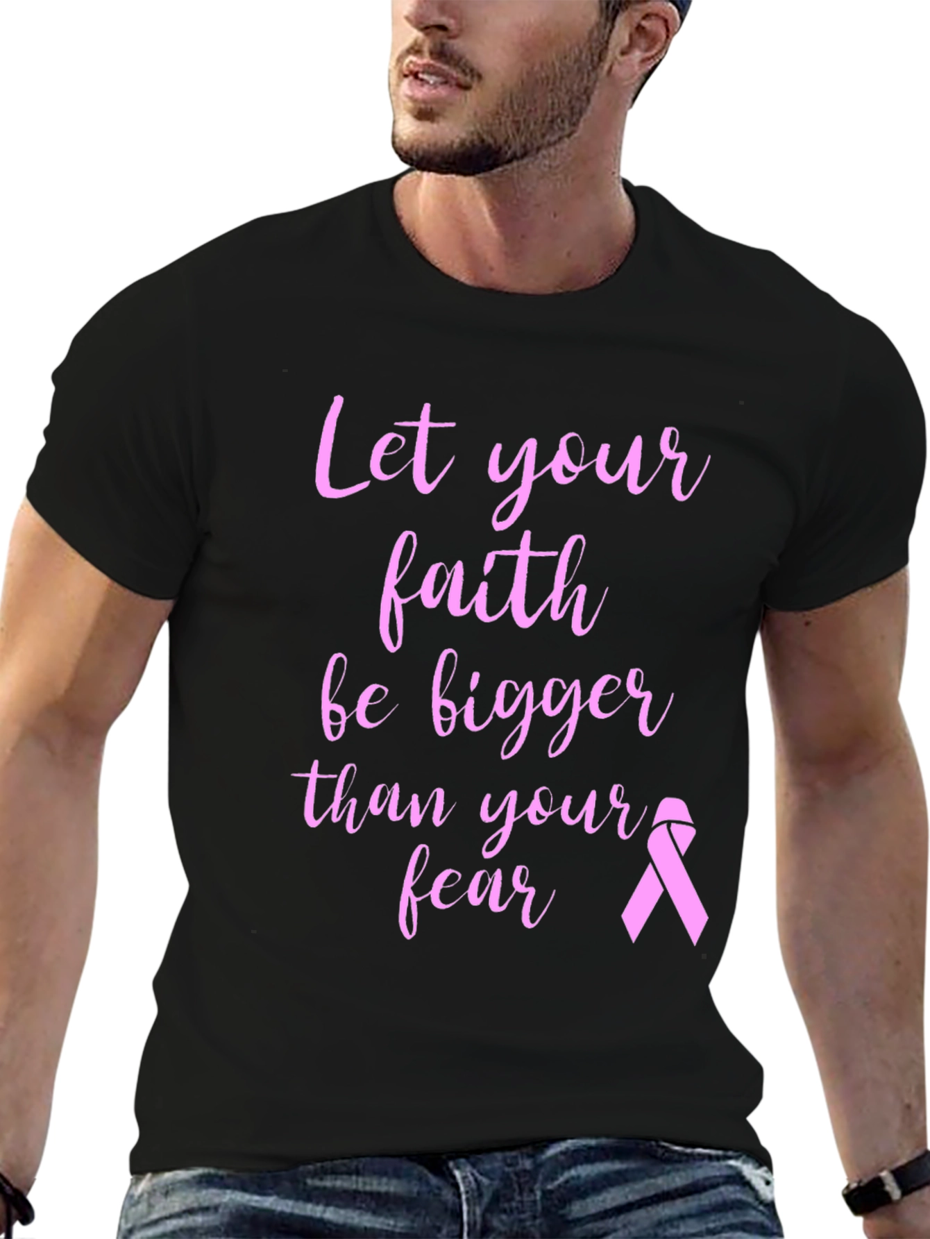 Faith Over Fear Breast Cancer Awareness T-Shirt