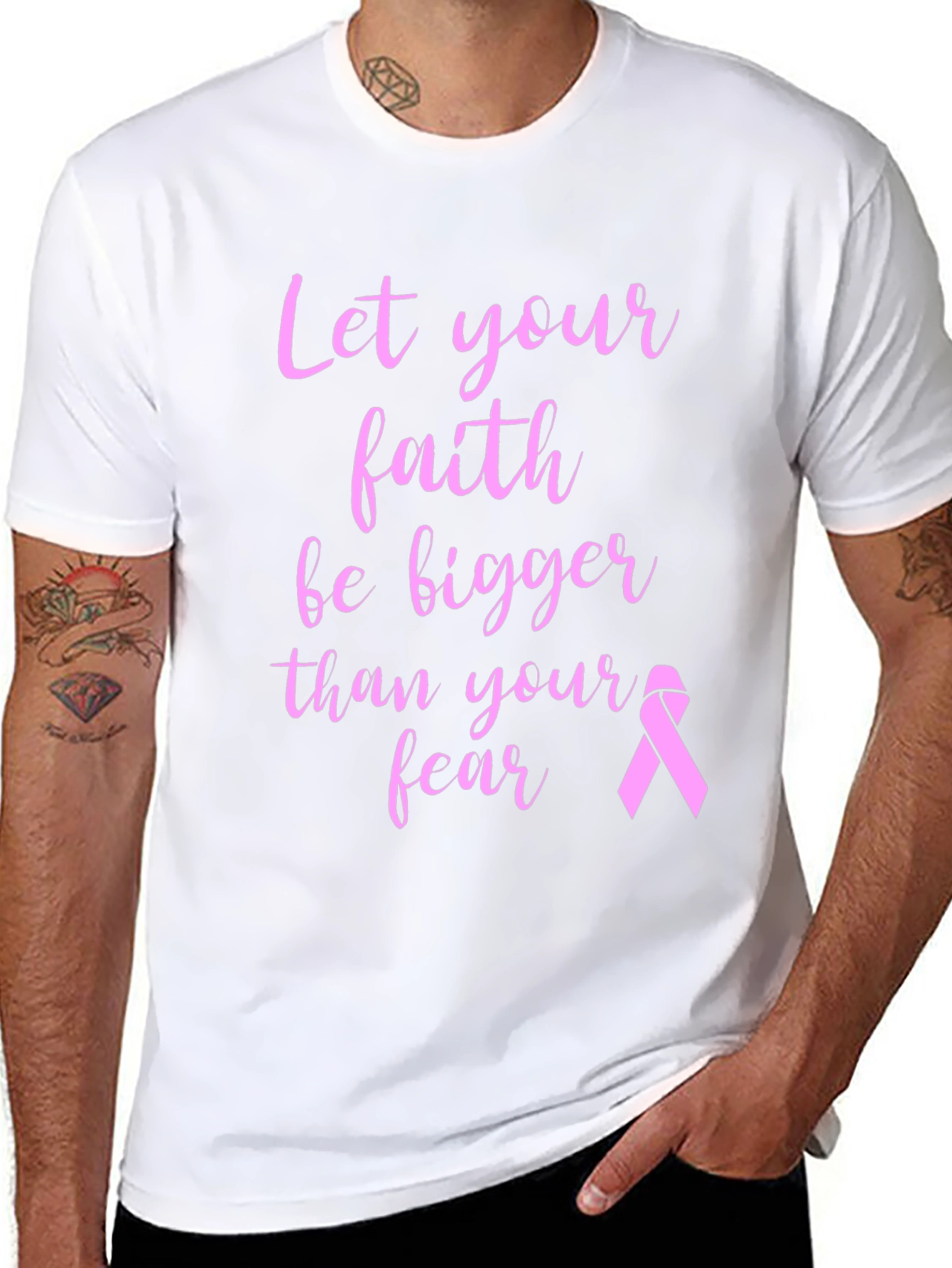 Faith Over Fear Breast Cancer Awareness T-Shirt