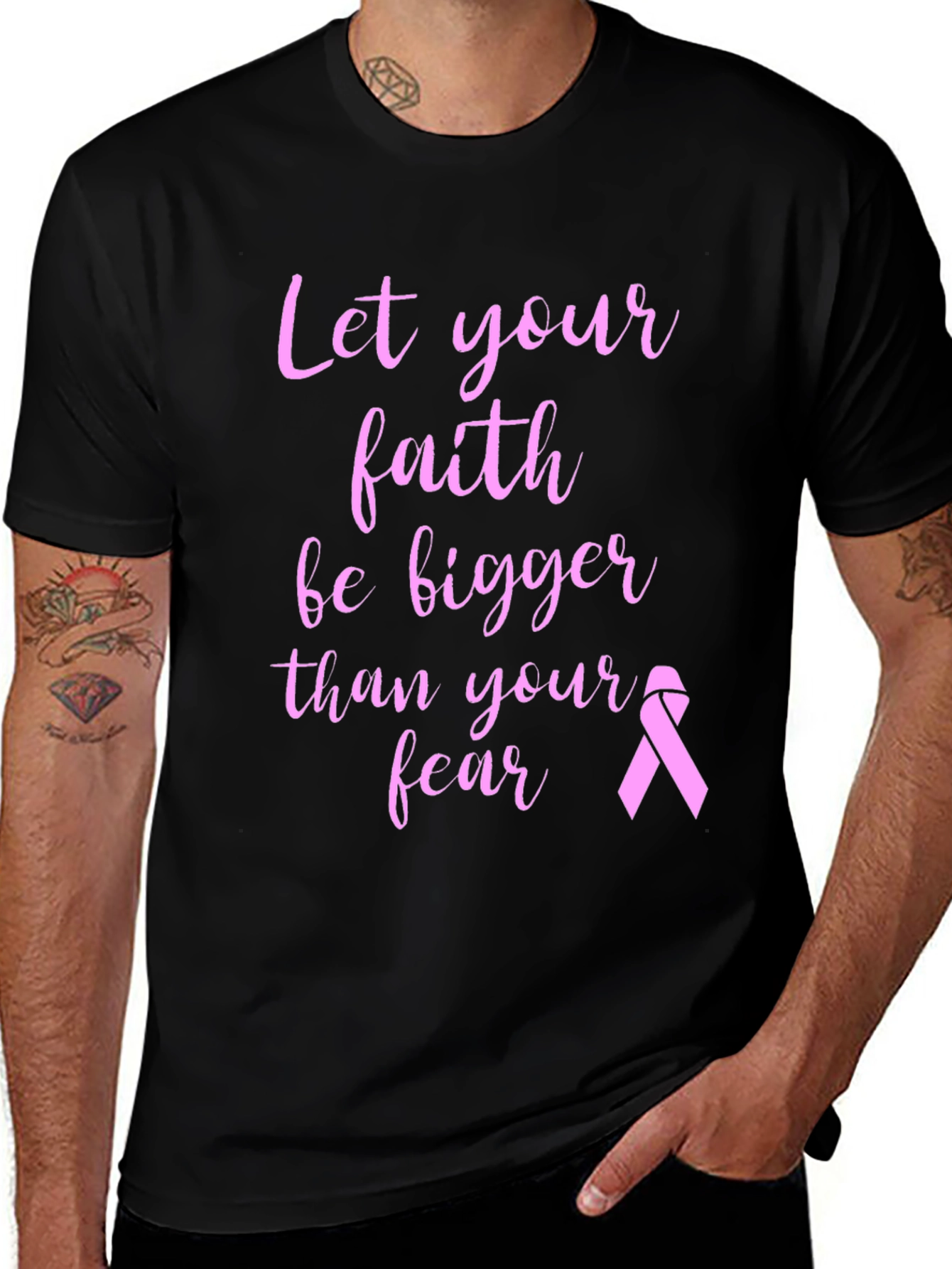Faith Over Fear Breast Cancer Awareness T-Shirt