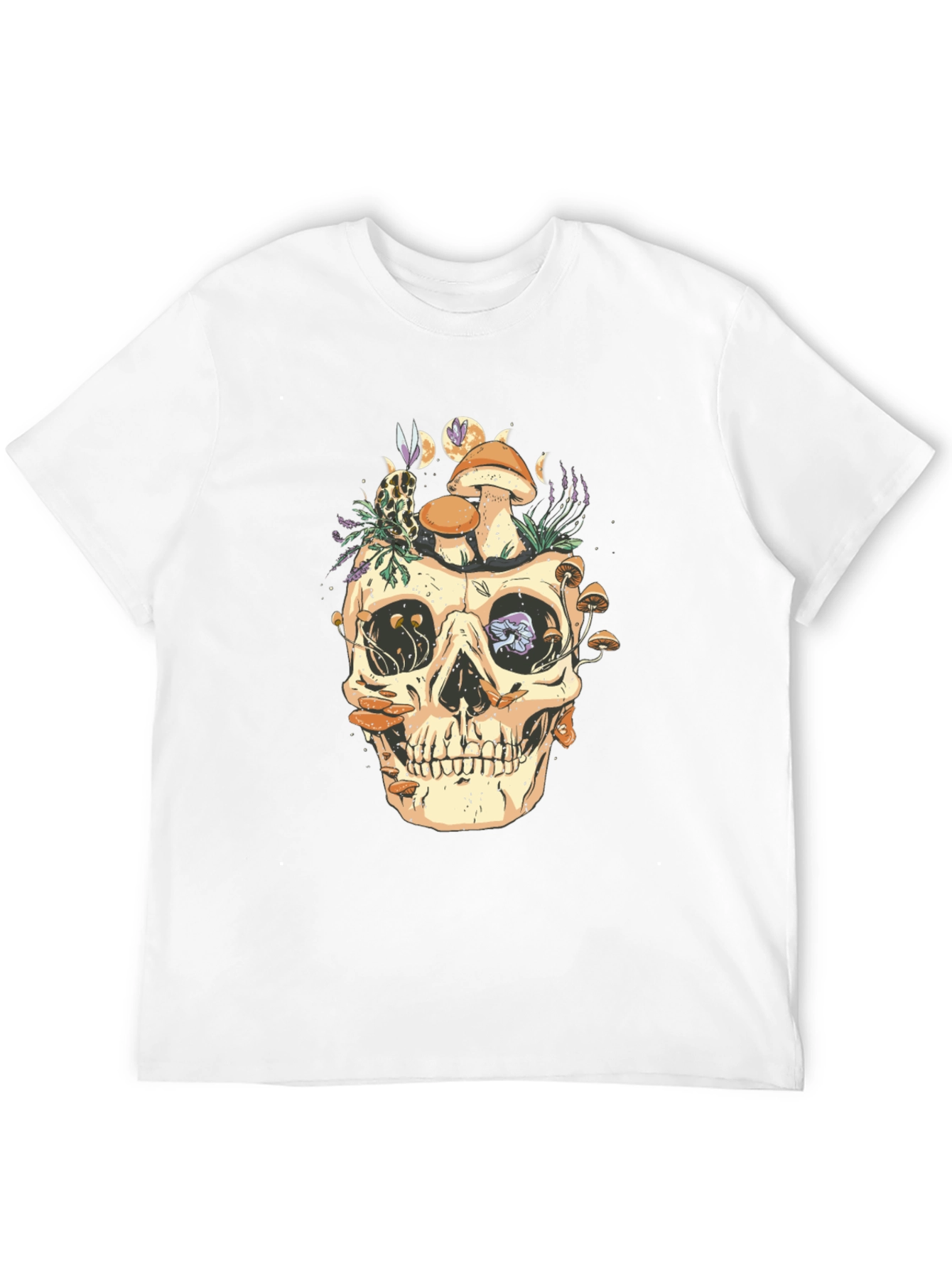 Skull & Mushroom Graphic Tee - Unique Design