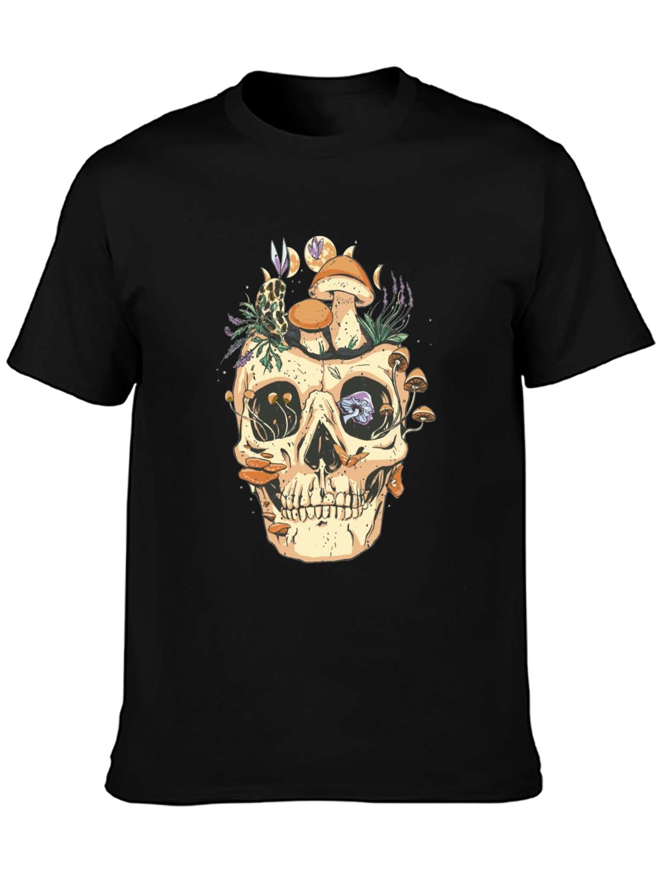 Skull & Mushroom Graphic Tee - Unique Design