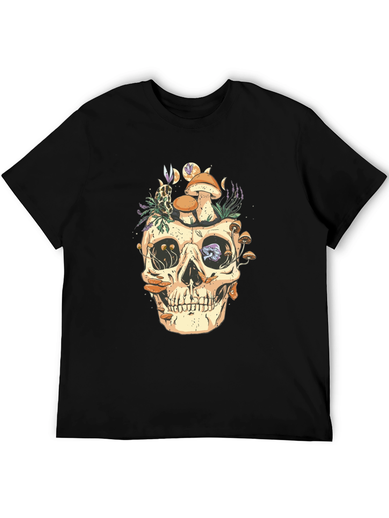 Skull & Mushroom Graphic Tee - Unique Design