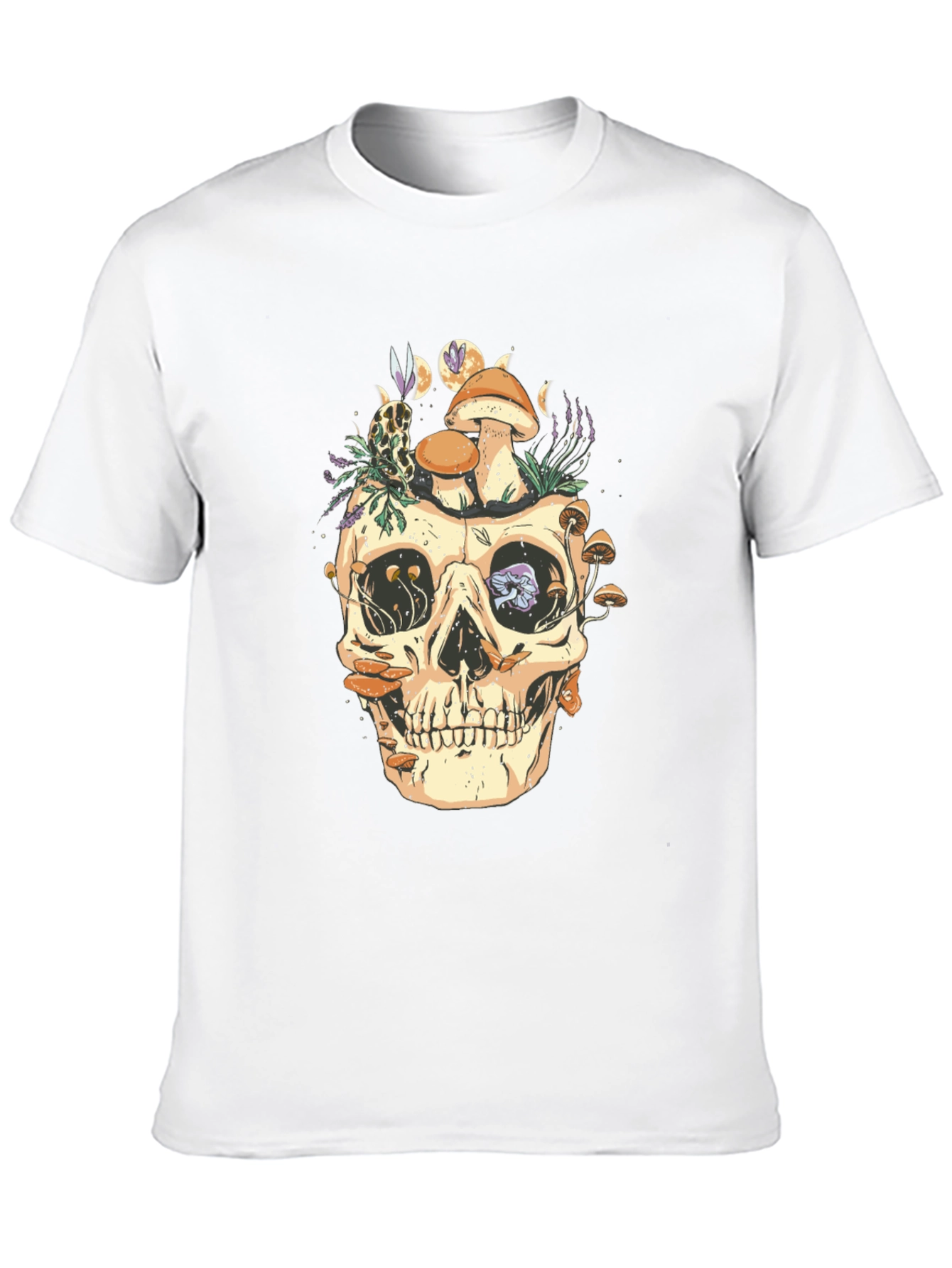Skull & Mushroom Graphic Tee - Unique Design