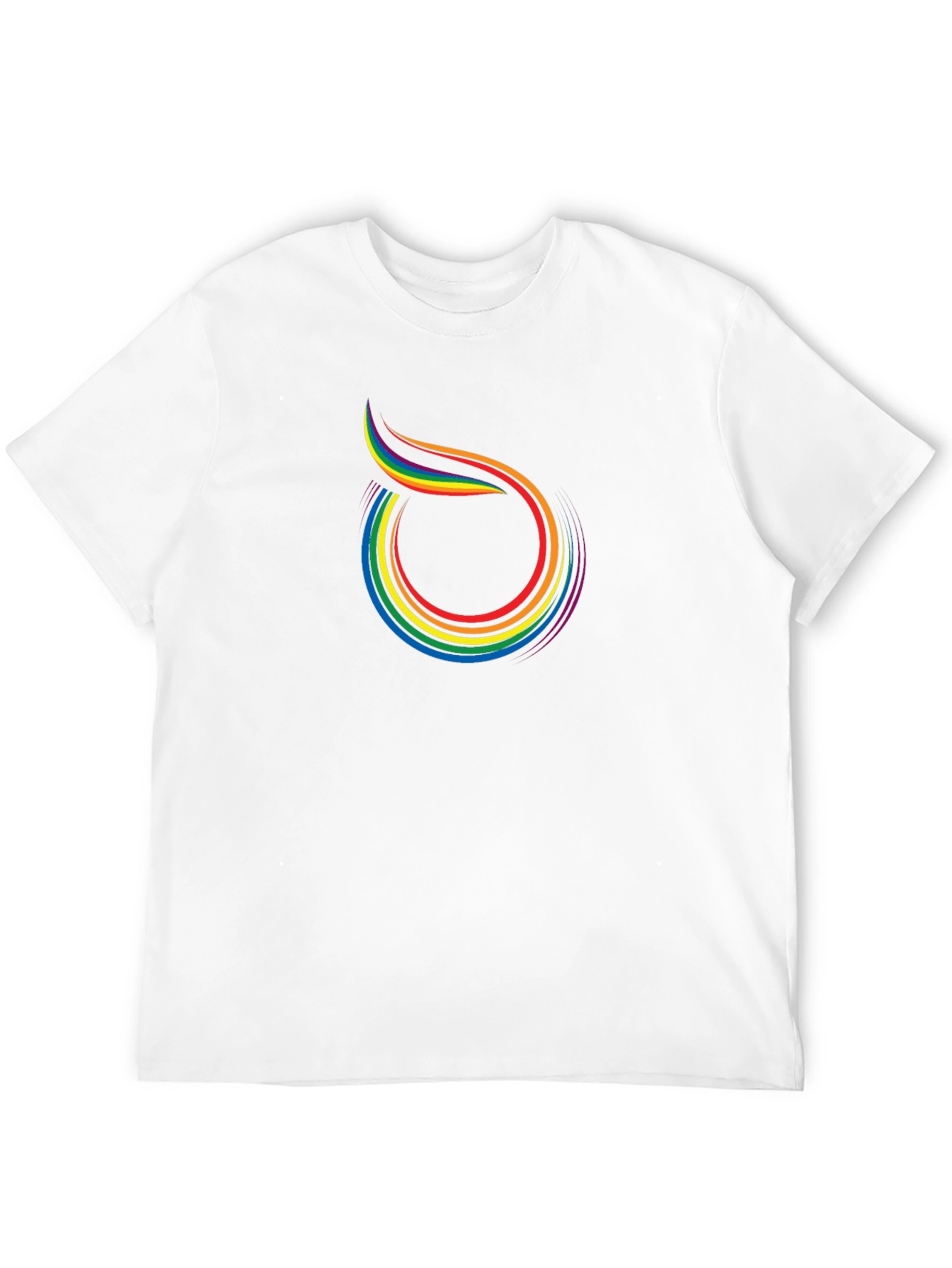 Rainbow Swirl Graphic Tee - Black Cotton Blend
