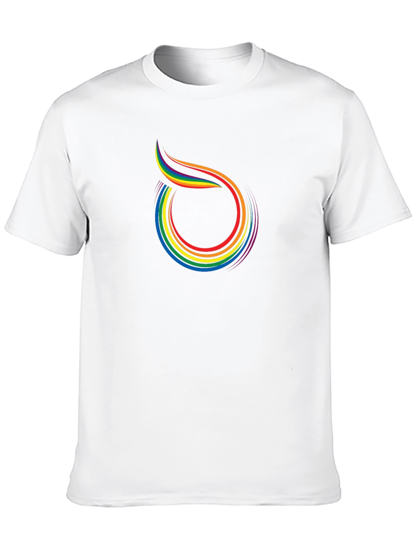 Rainbow Swirl Graphic Tee - Black Cotton Blend
