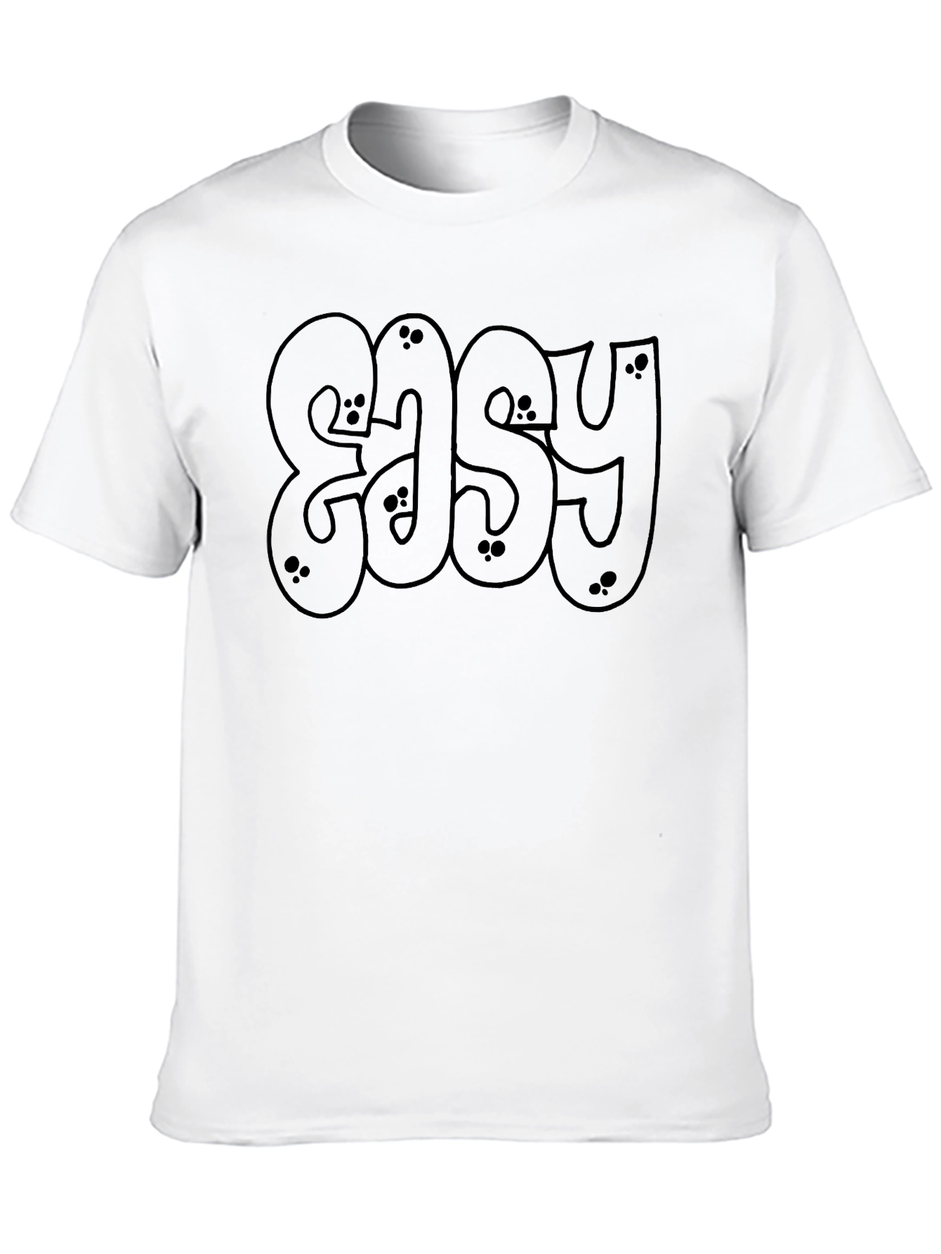 Easy Tee - Black Graphic Crew Neck T-Shirt