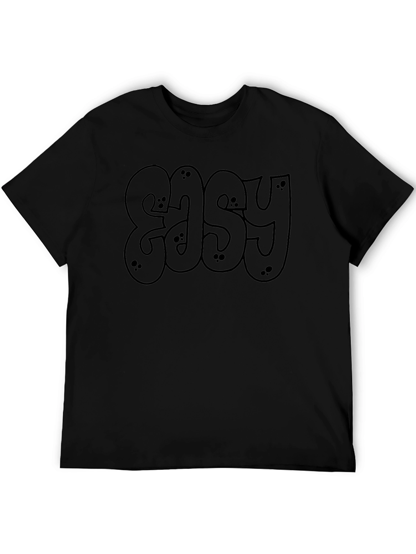 Easy Tee - Black Graphic Crew Neck T-Shirt
