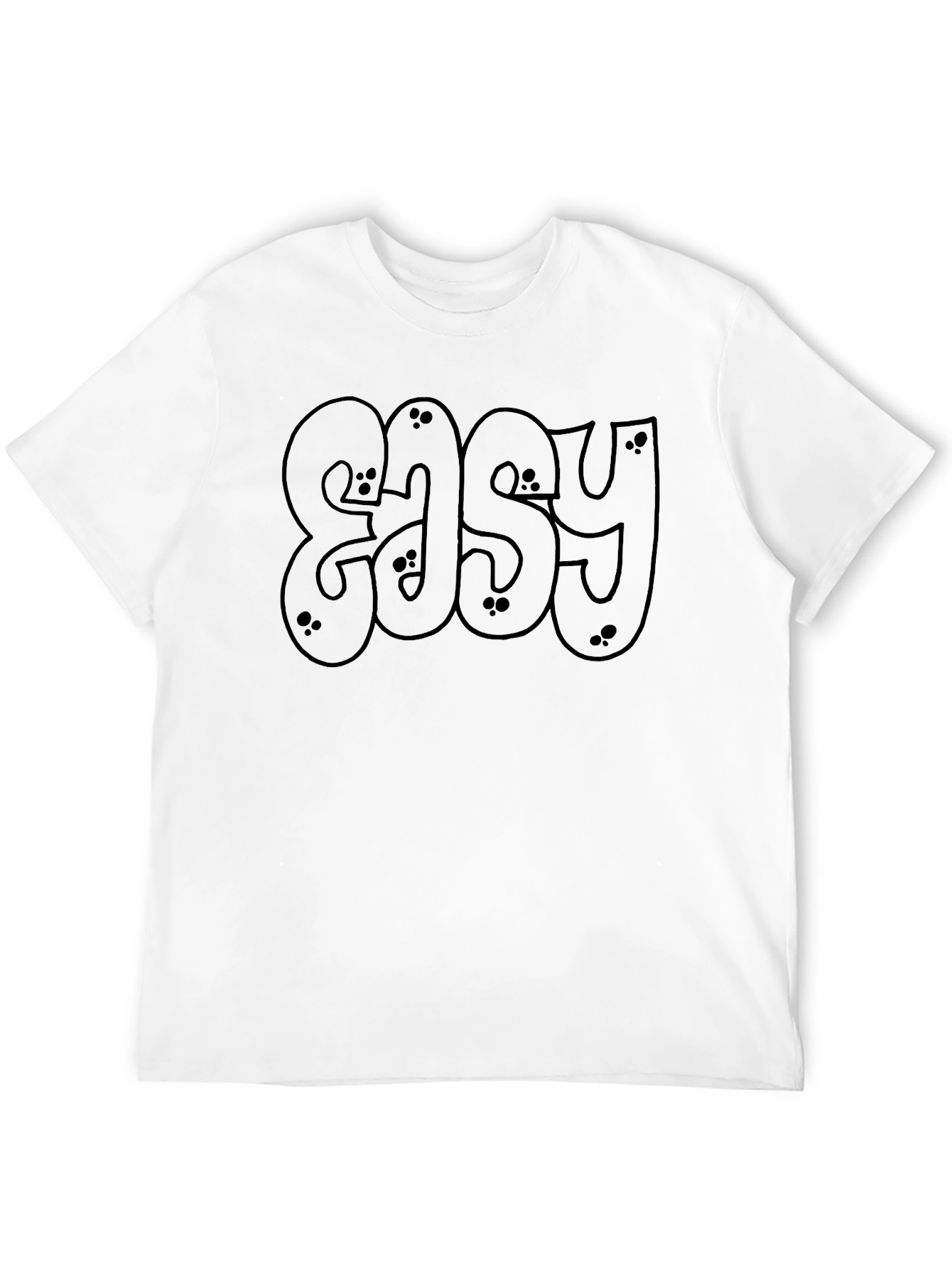 Easy Tee - Black Graphic Crew Neck T-Shirt