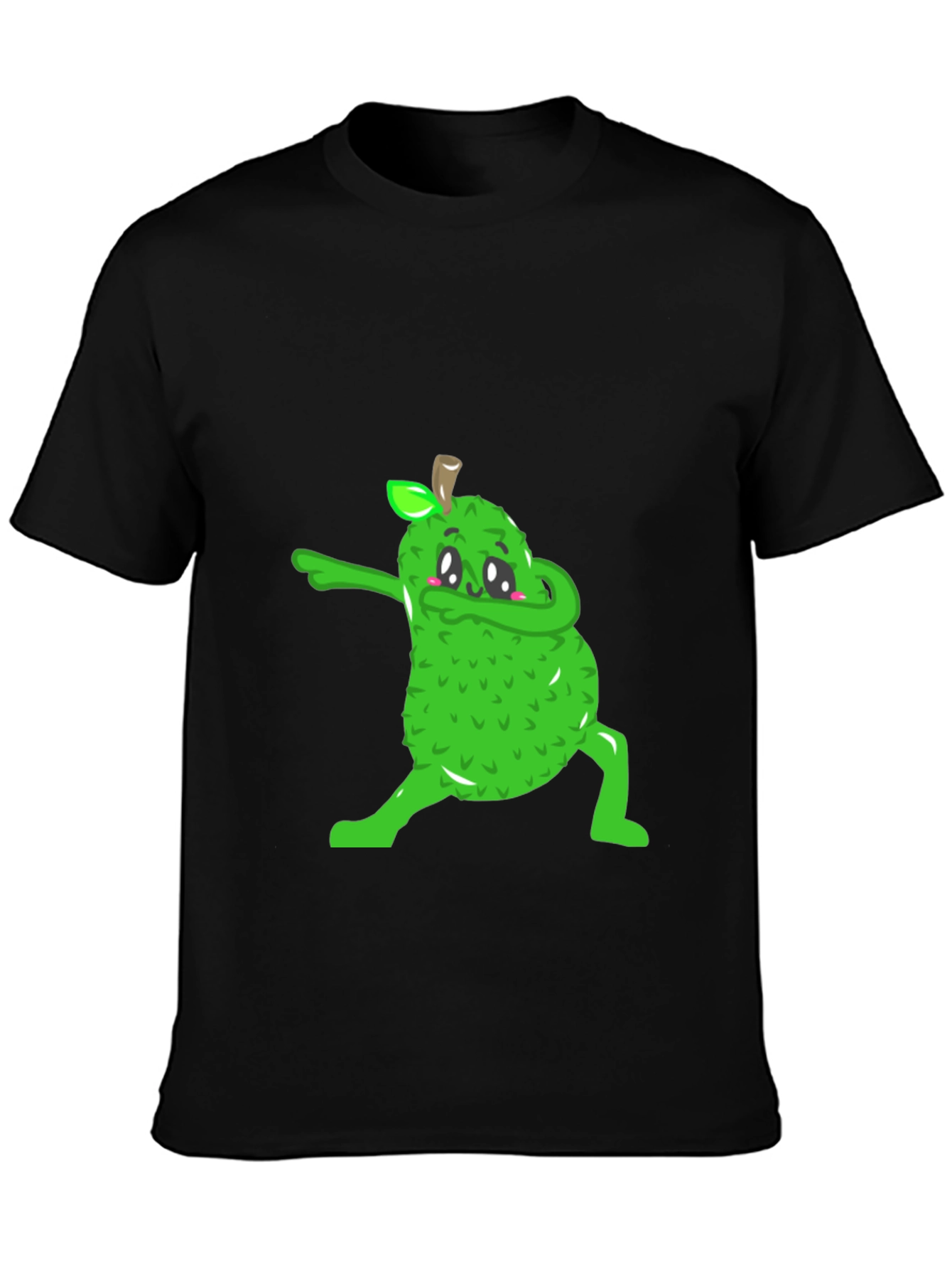 Dabbing Jackfruit Graphic Tee - Trendy Black T-Shirt
