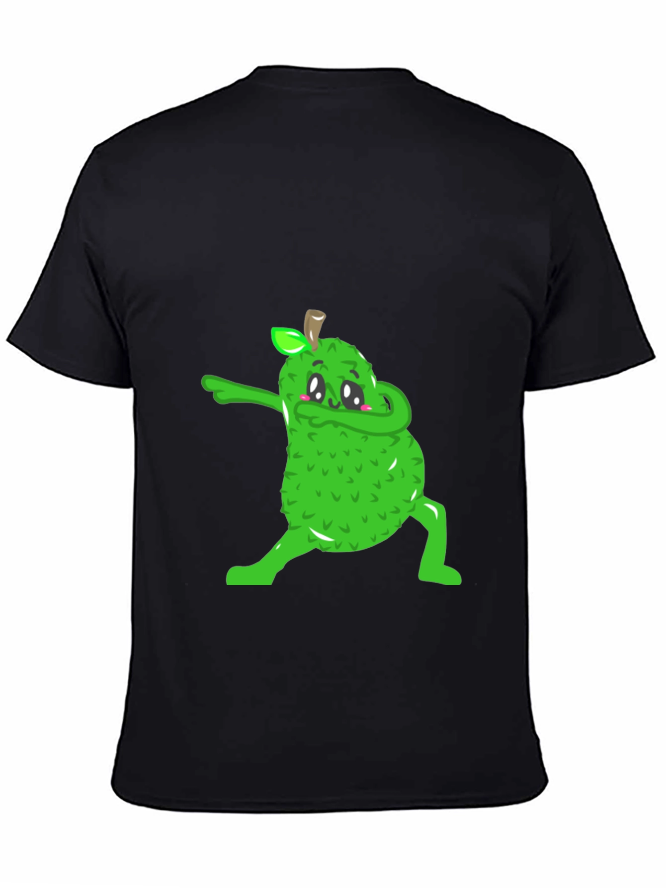 Dabbing Jackfruit Graphic Tee - Trendy Black T-Shirt