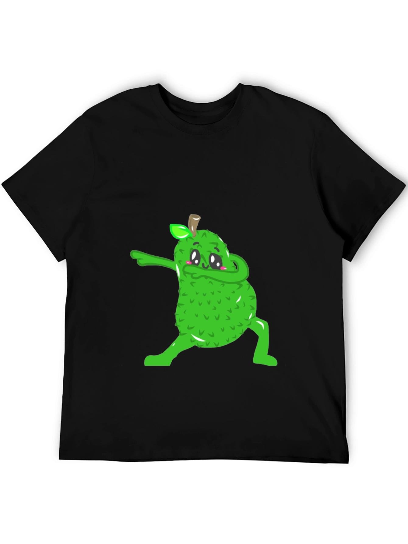Dabbing Jackfruit Graphic Tee - Trendy Black T-Shirt