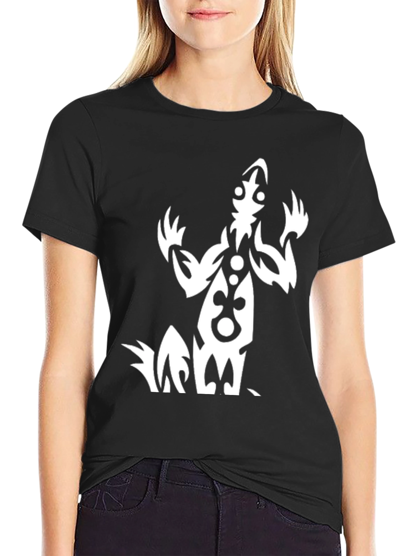 Tribal Design Black T-Shirt