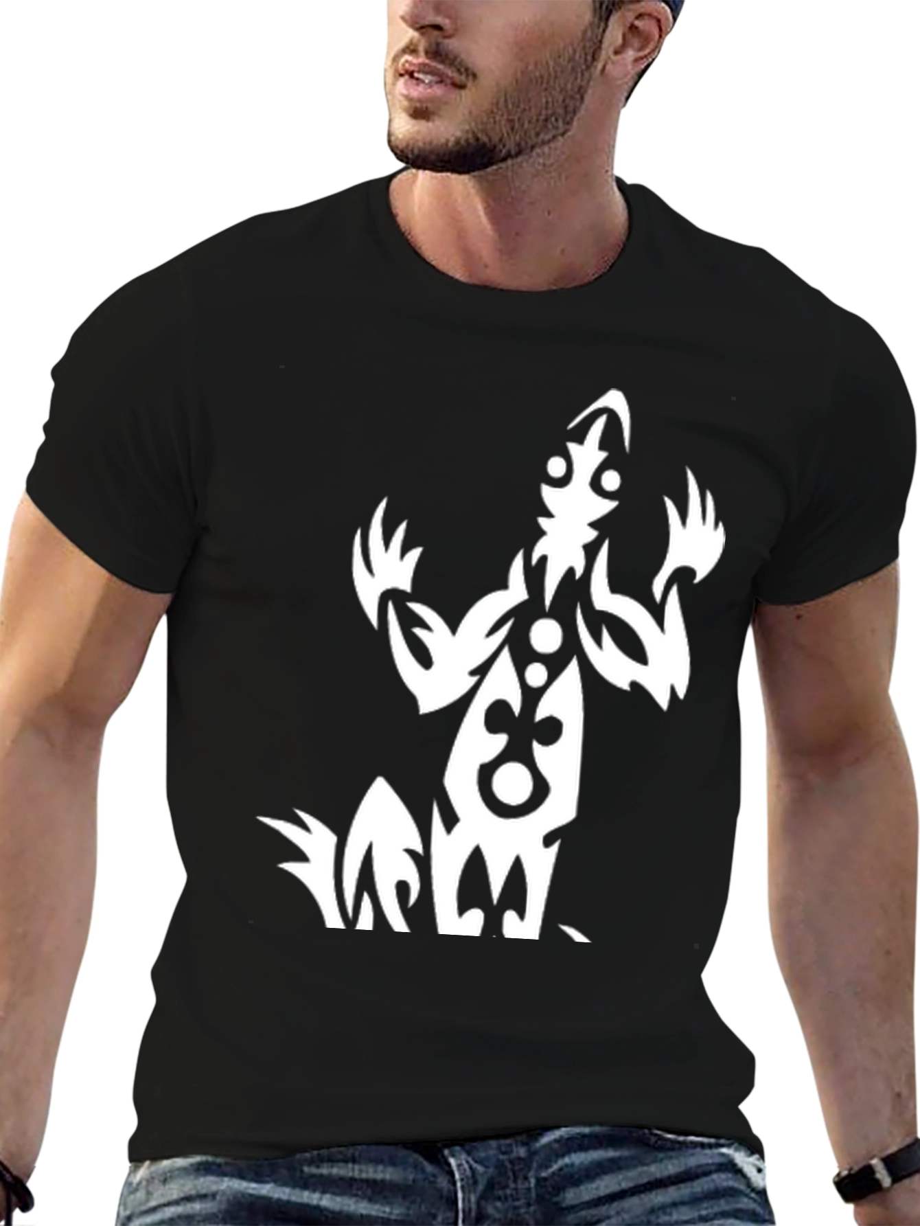 Tribal Design Black T-Shirt