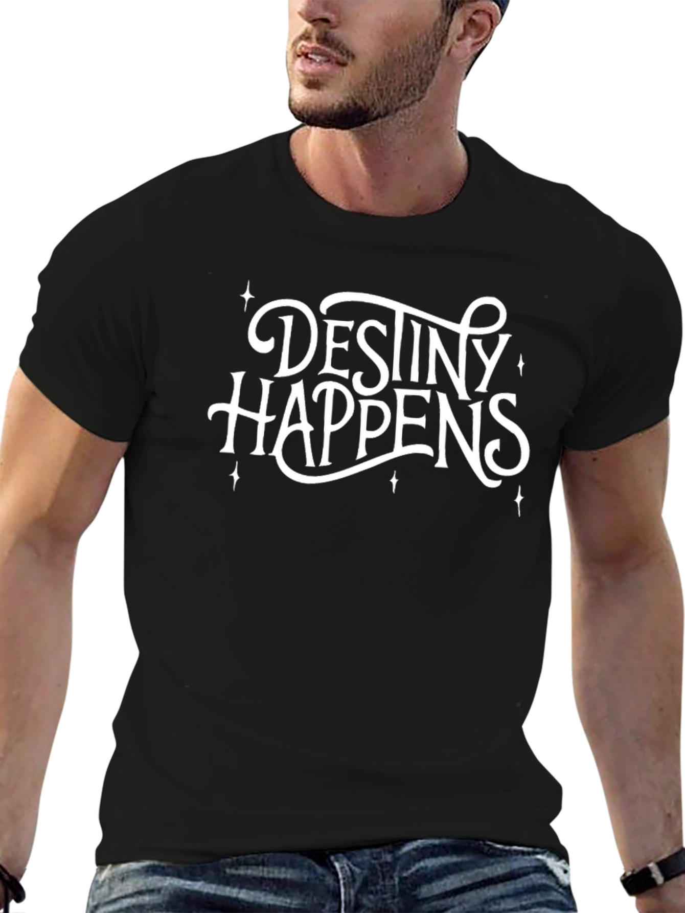 Destiny Happens Black Graphic T-Shirt
