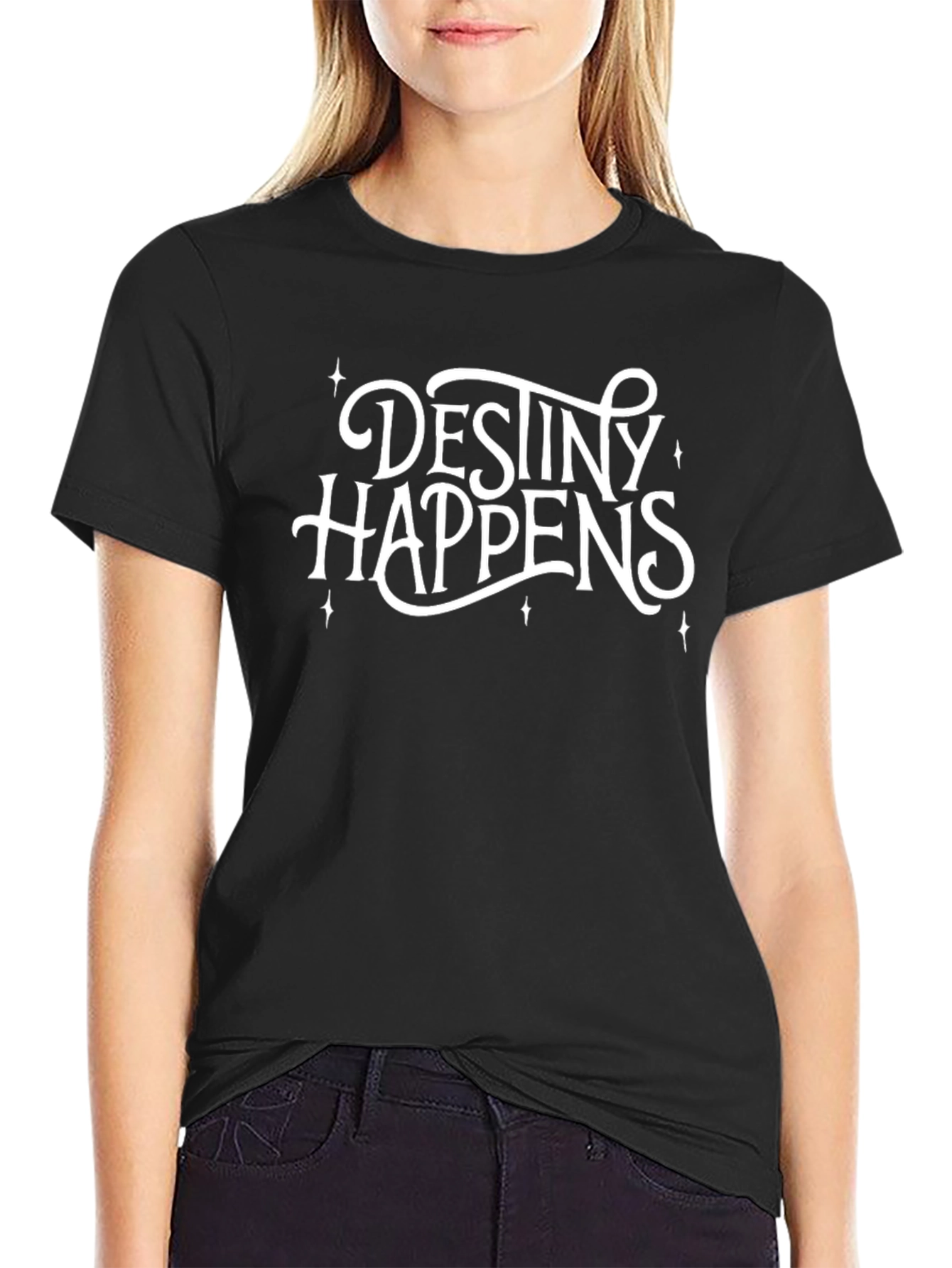 Destiny Happens Black Graphic T-Shirt