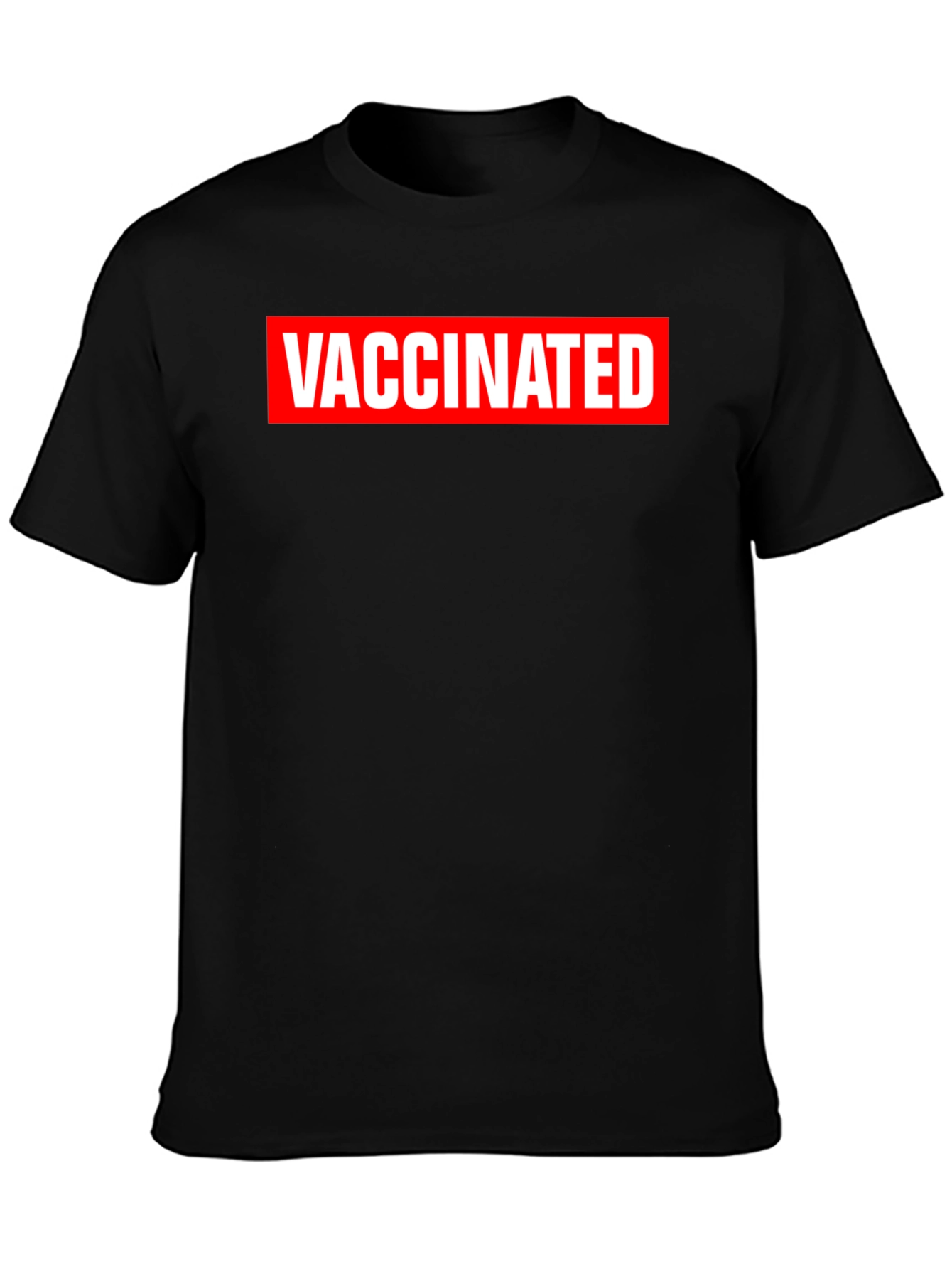 Vaccinated Graphic Tee - Black Crewneck T-Shirt