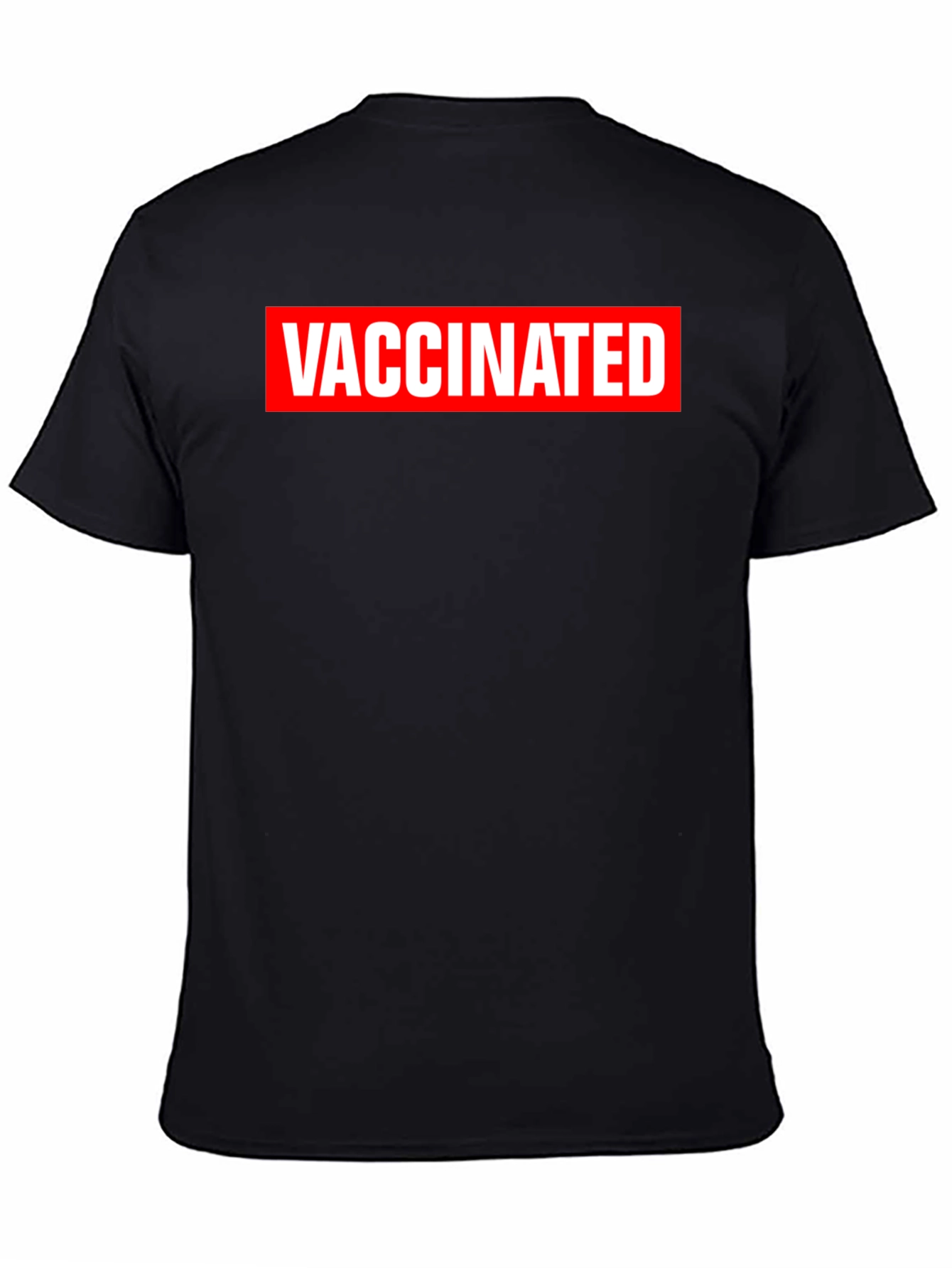 Vaccinated Graphic Tee - Black Crewneck T-Shirt