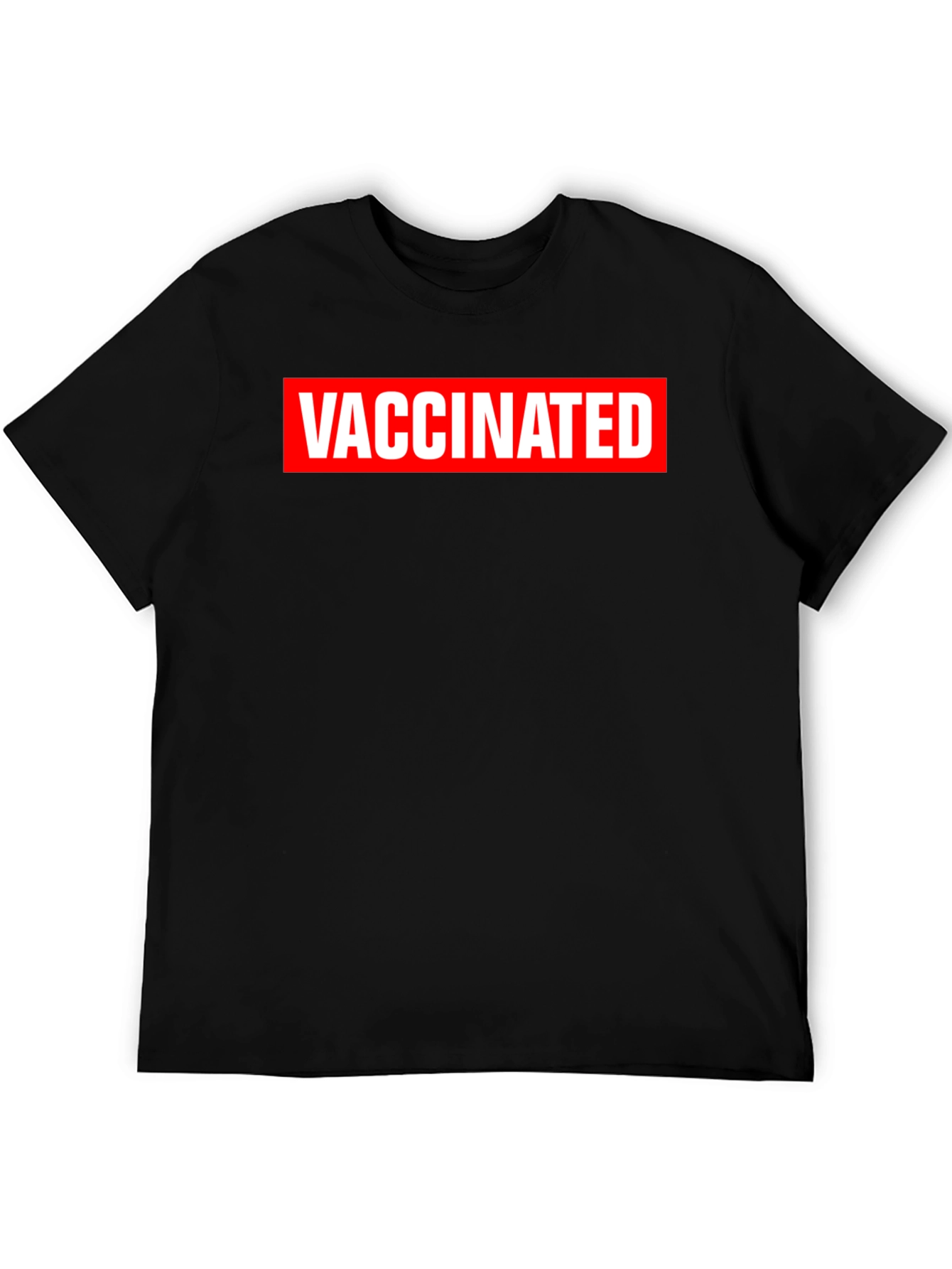 Vaccinated Graphic Tee - Black Crewneck T-Shirt
