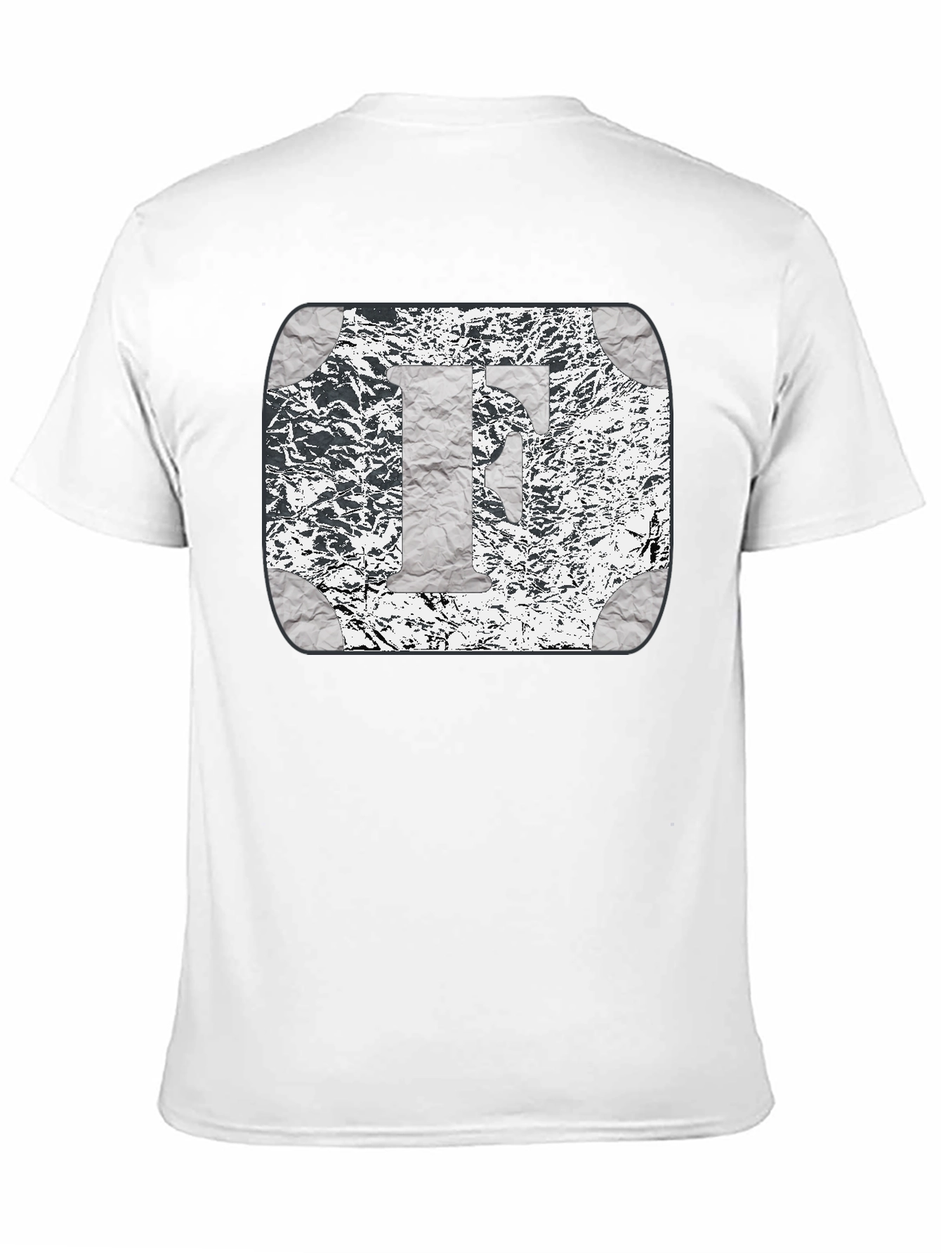 Foil Letter F Graphic Print Black T-Shirt