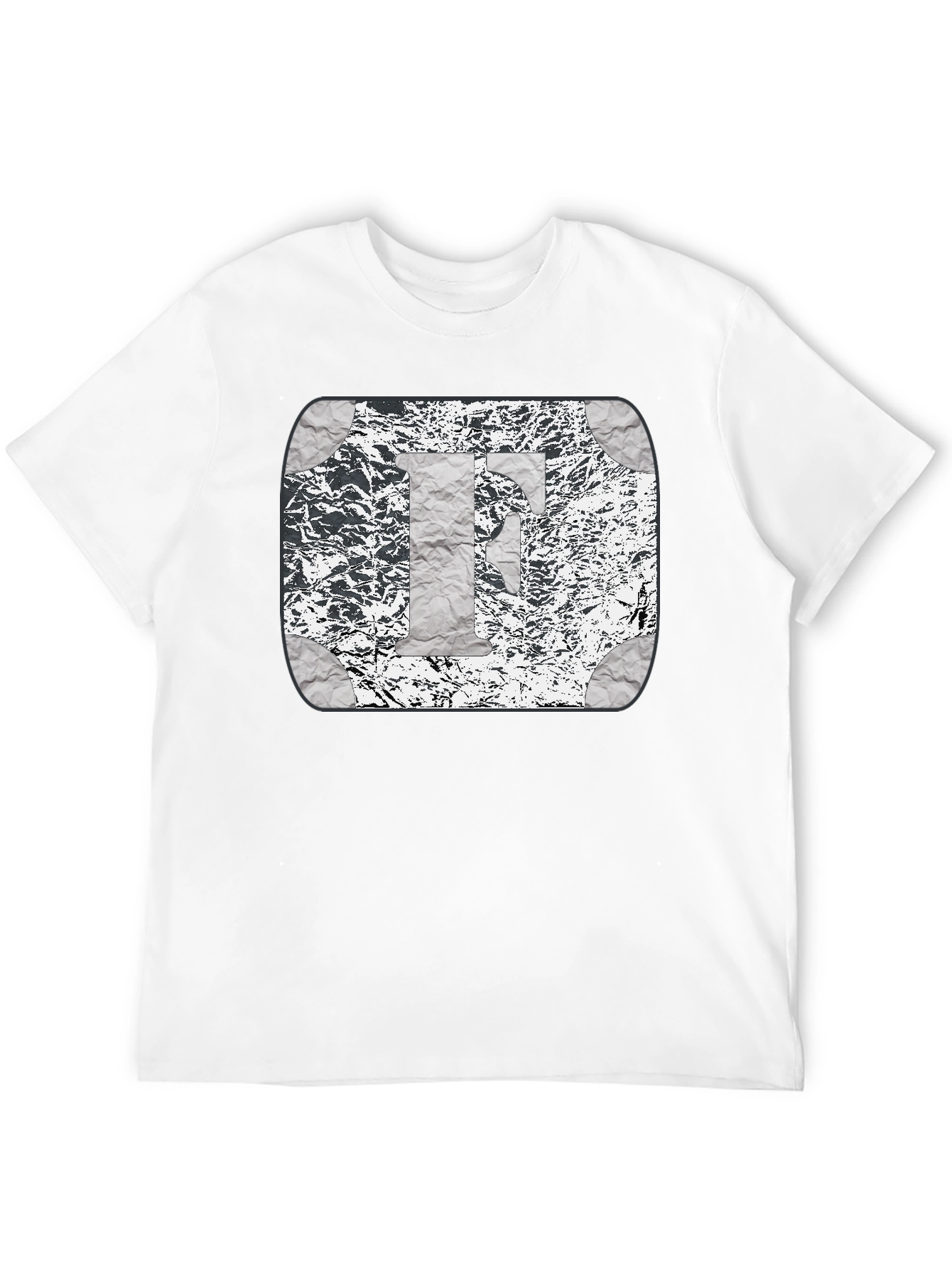 Foil Letter F Graphic Print Black T-Shirt