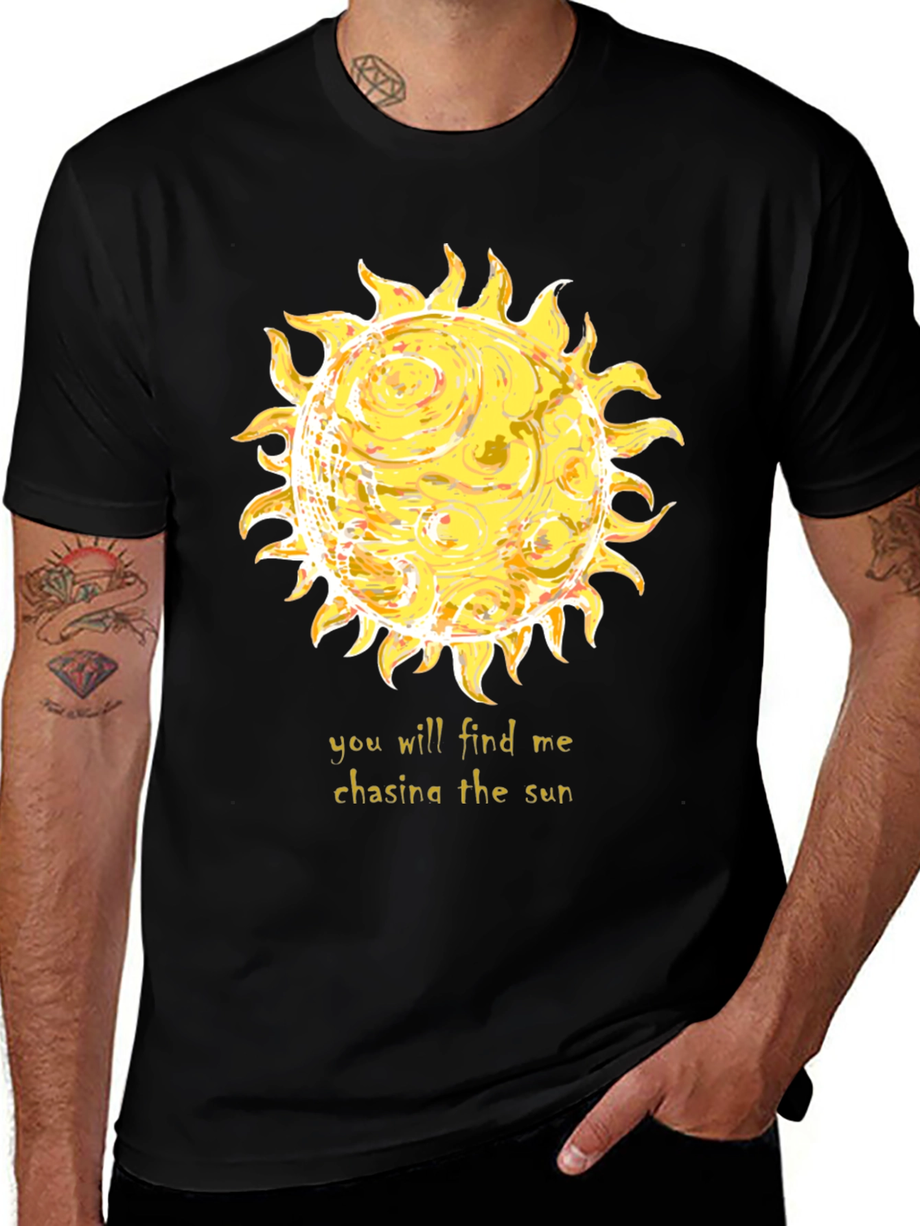 Chasing the Sun Graphic Tee - Black
