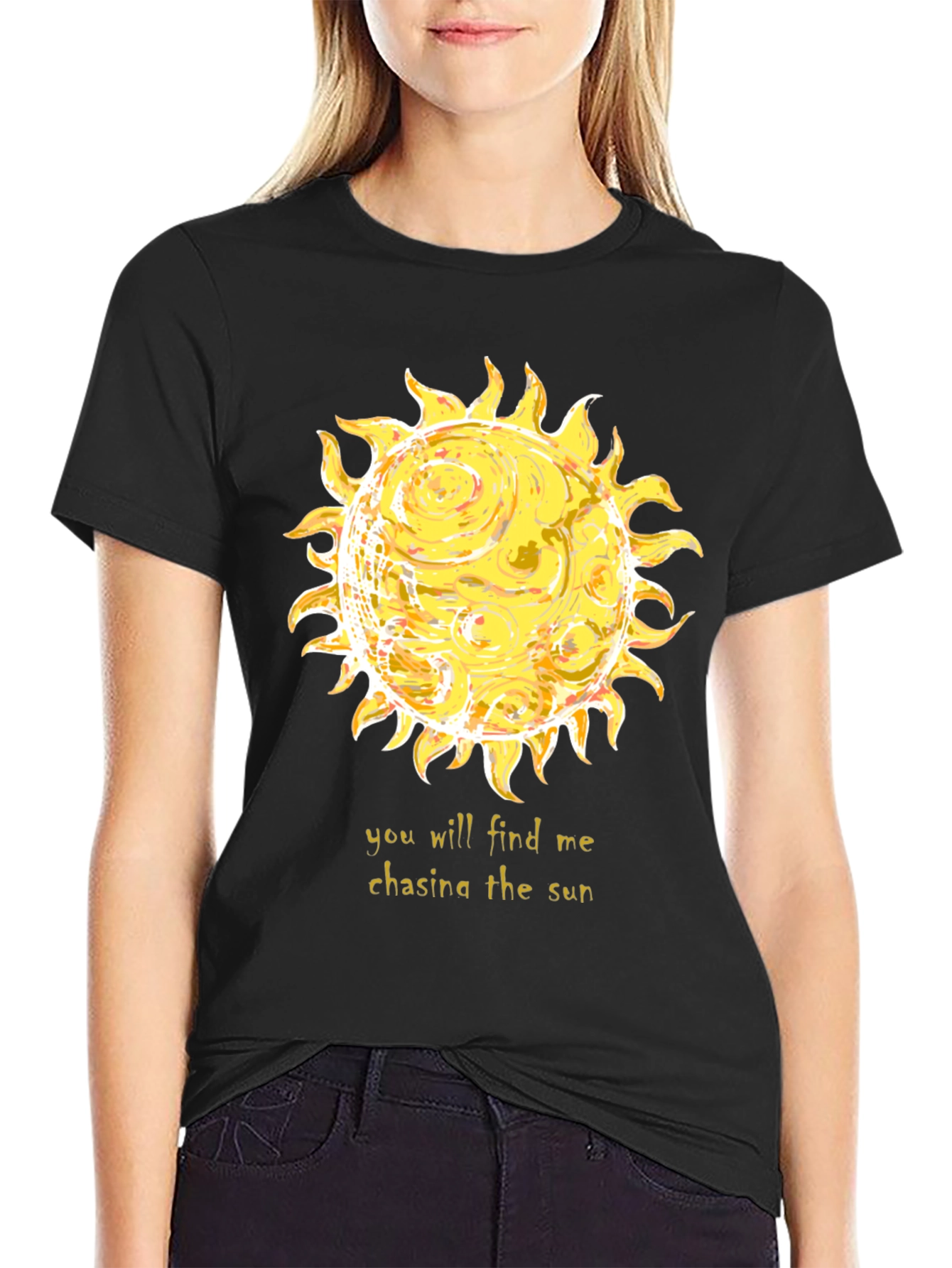Chasing the Sun Graphic Tee - Black