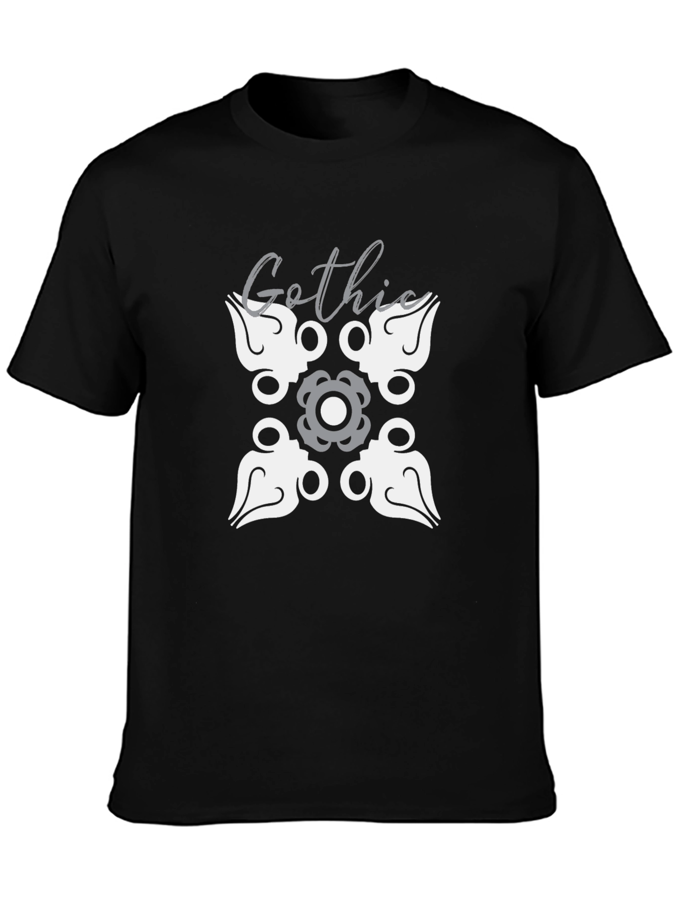 Gothic Pattern Black T-Shirt