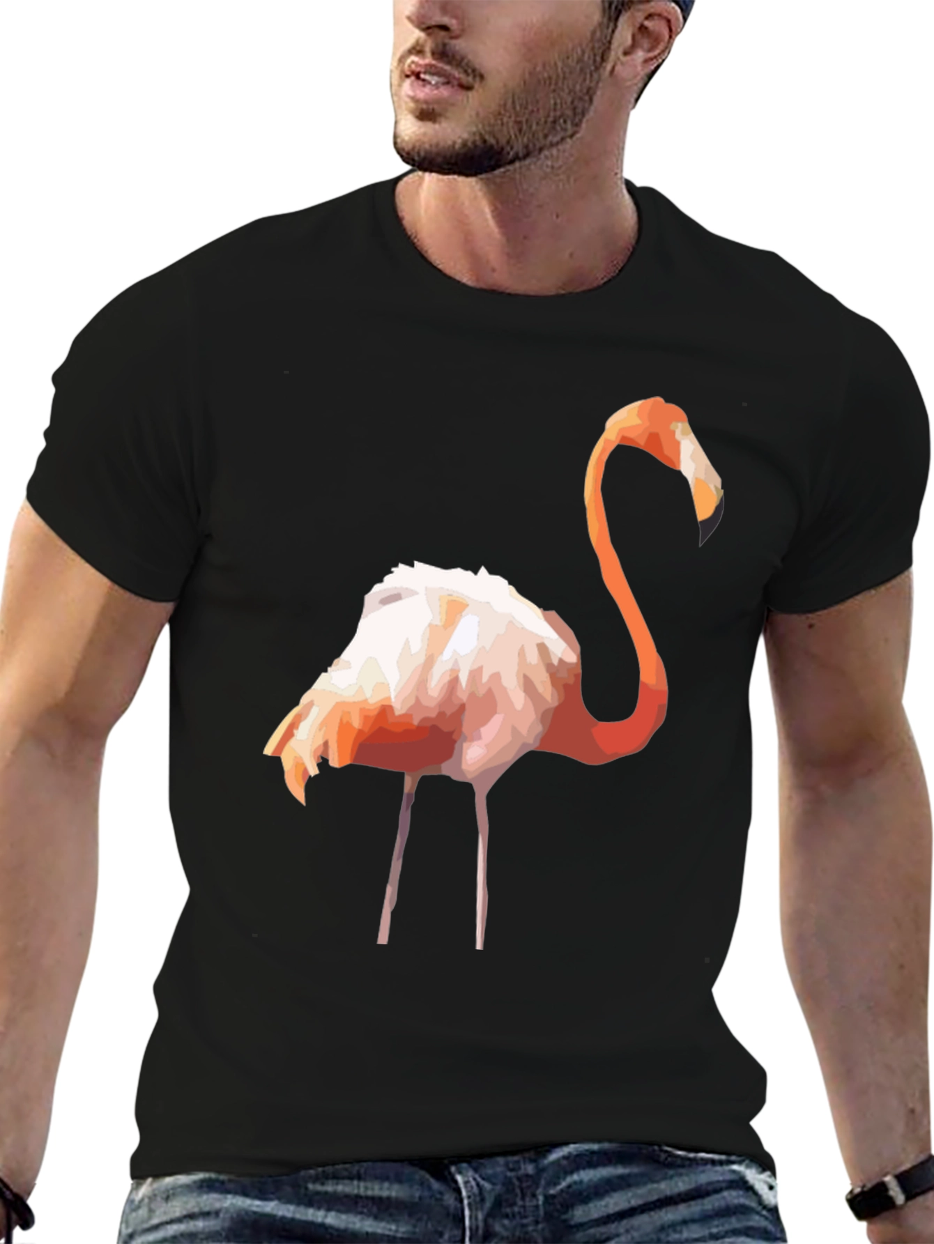 Geometric Flamingo Graphic Tee