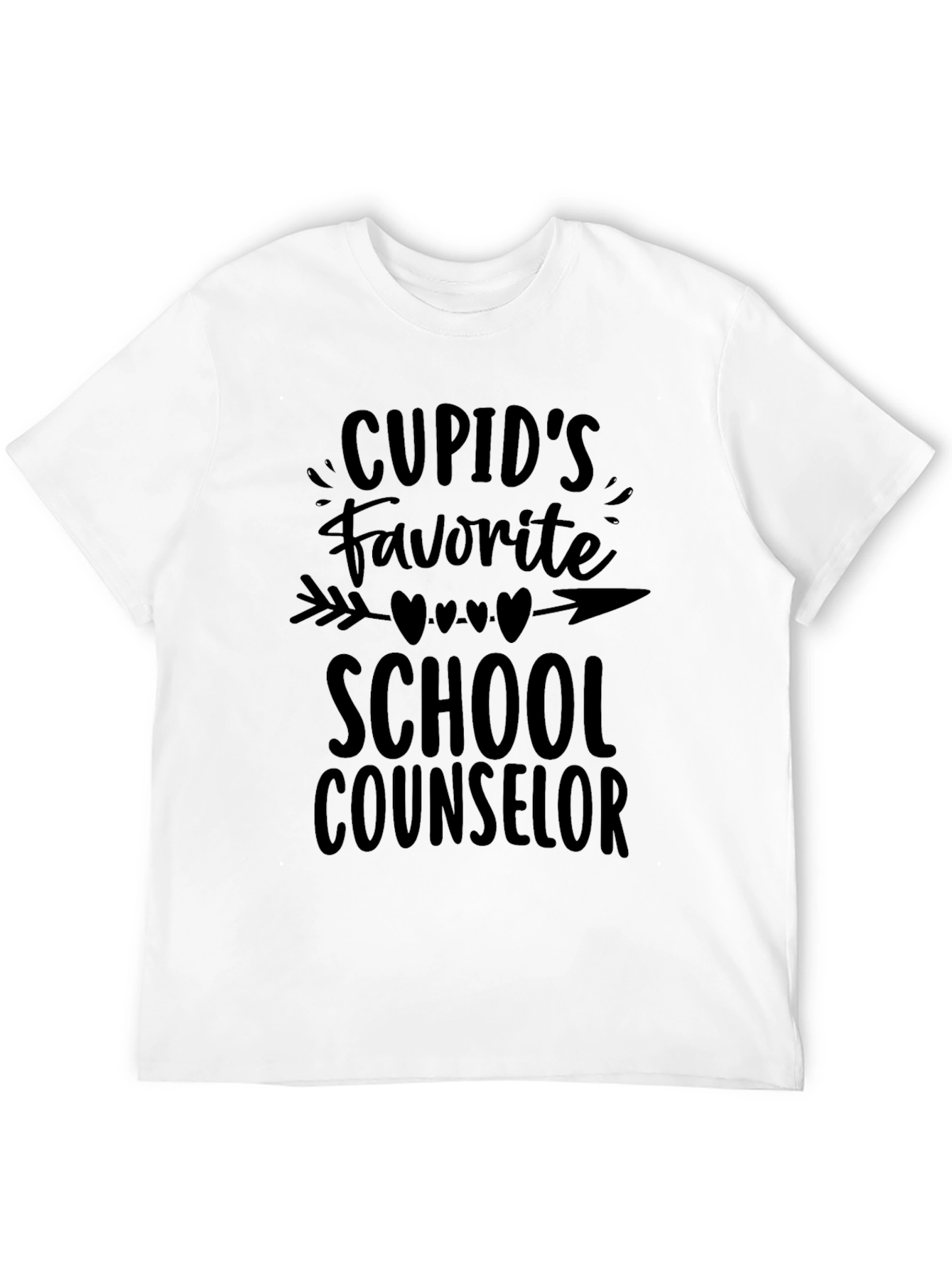 Cupids Favorite School Counselor Black T-Shirt