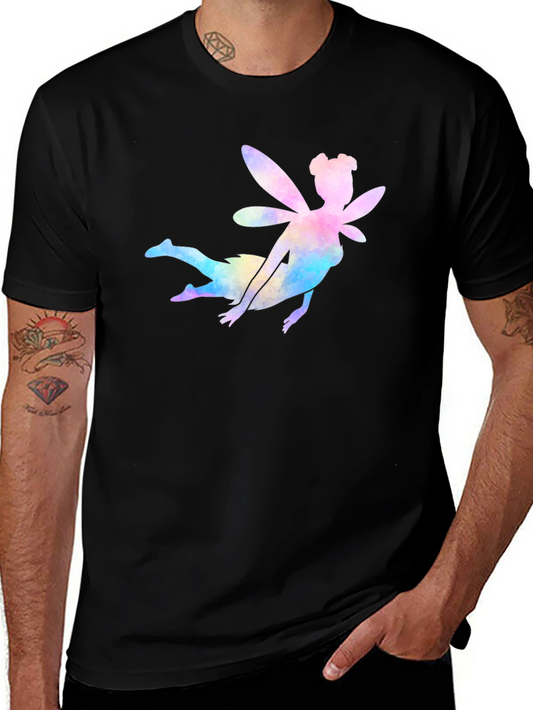 Watercolor Fairy Graphic Black T-Shirt