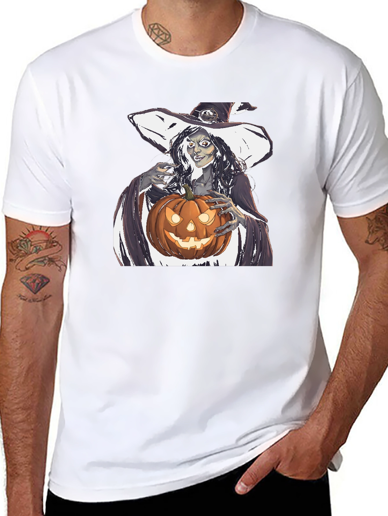 Witch and Pumpkin Halloween T-Shirt