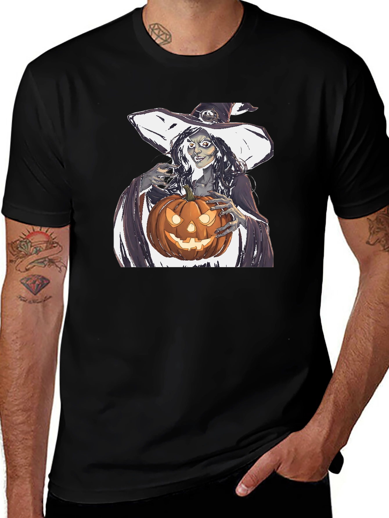 Witch and Pumpkin Halloween T-Shirt