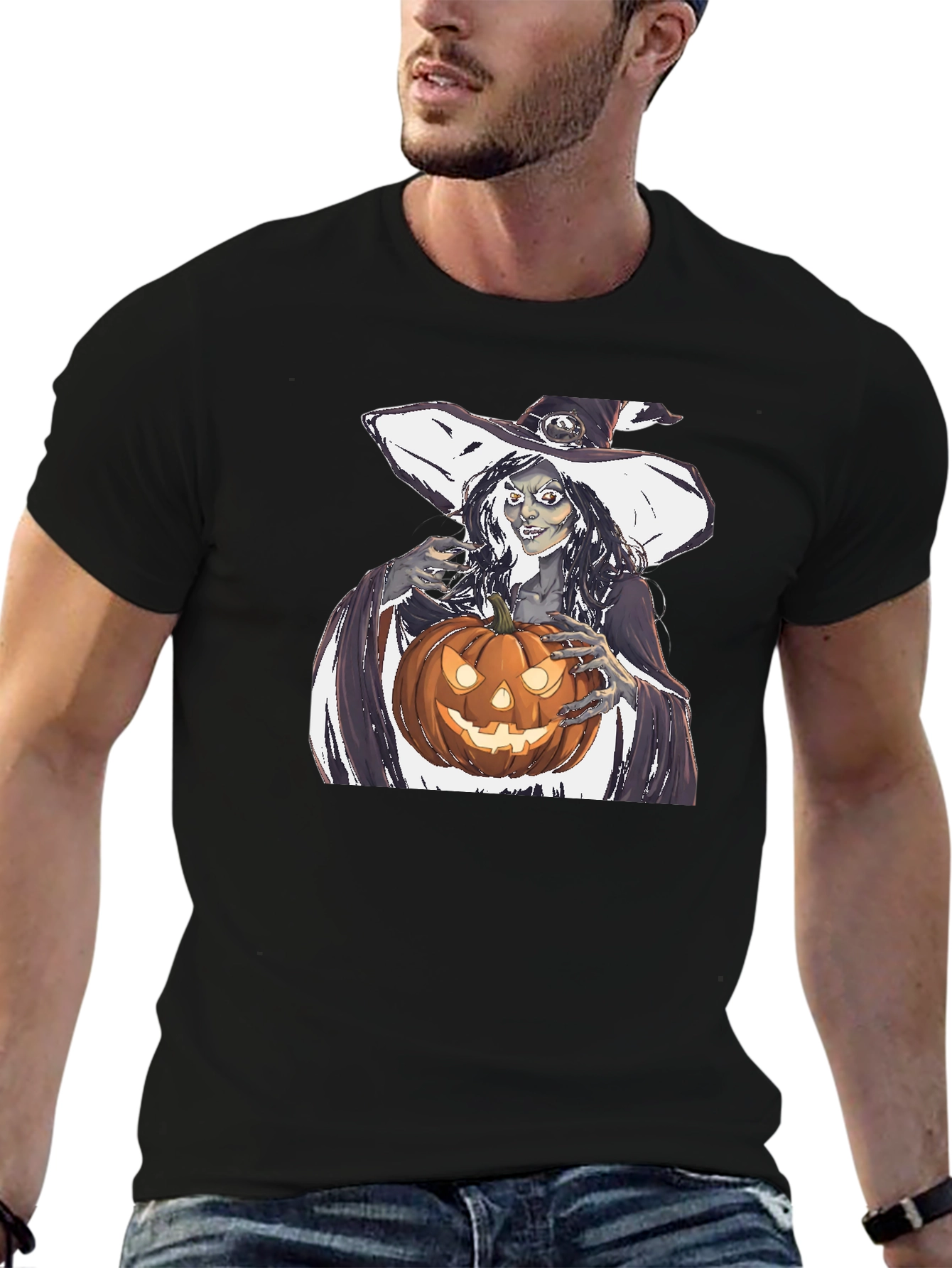 Witch and Pumpkin Halloween T-Shirt