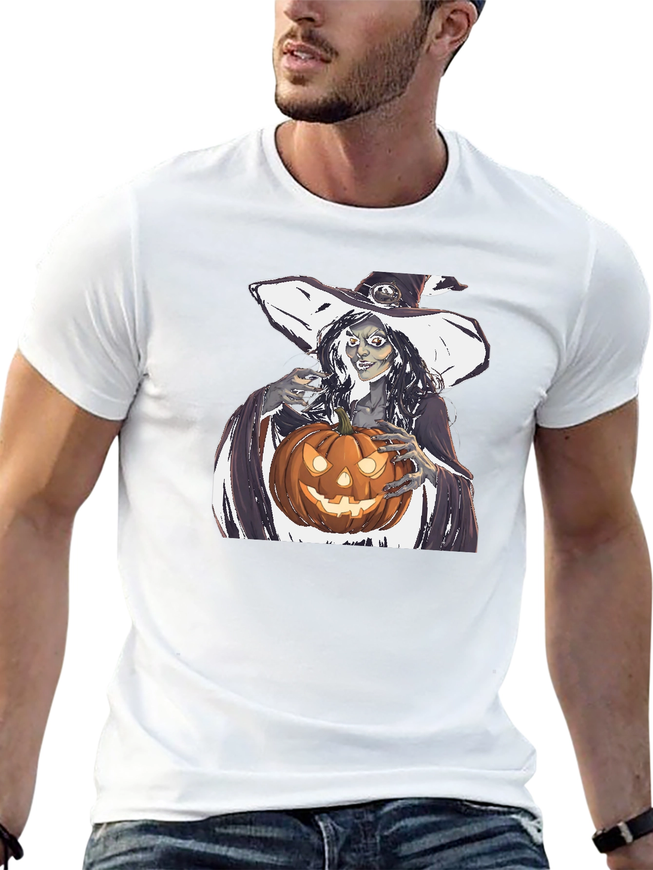 Witch and Pumpkin Halloween T-Shirt