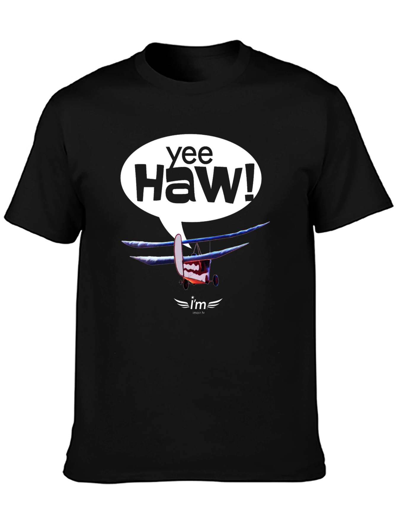 Yee Haw! Cartoon Airplane Graphic Tee