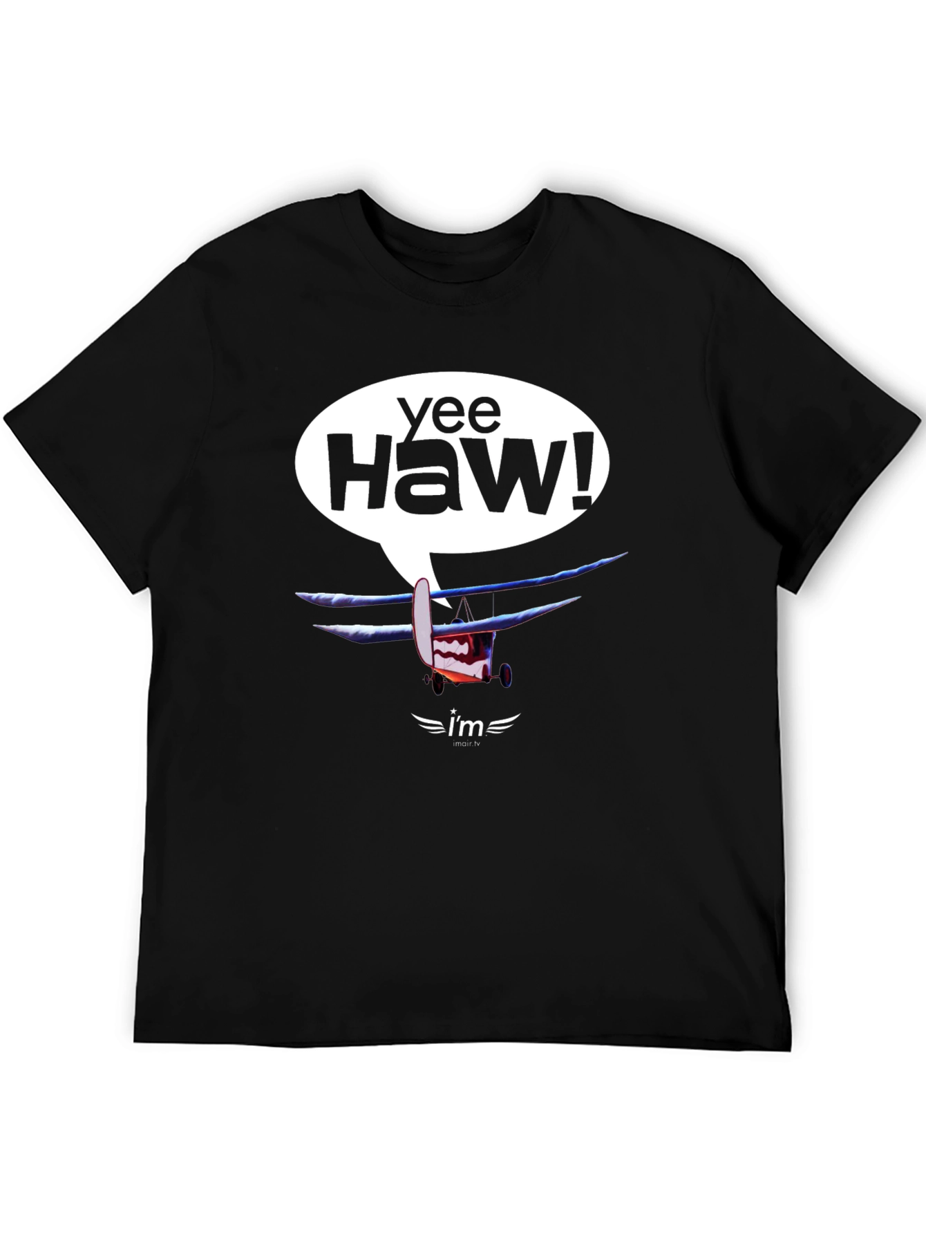 Yee Haw! Cartoon Airplane Graphic Tee