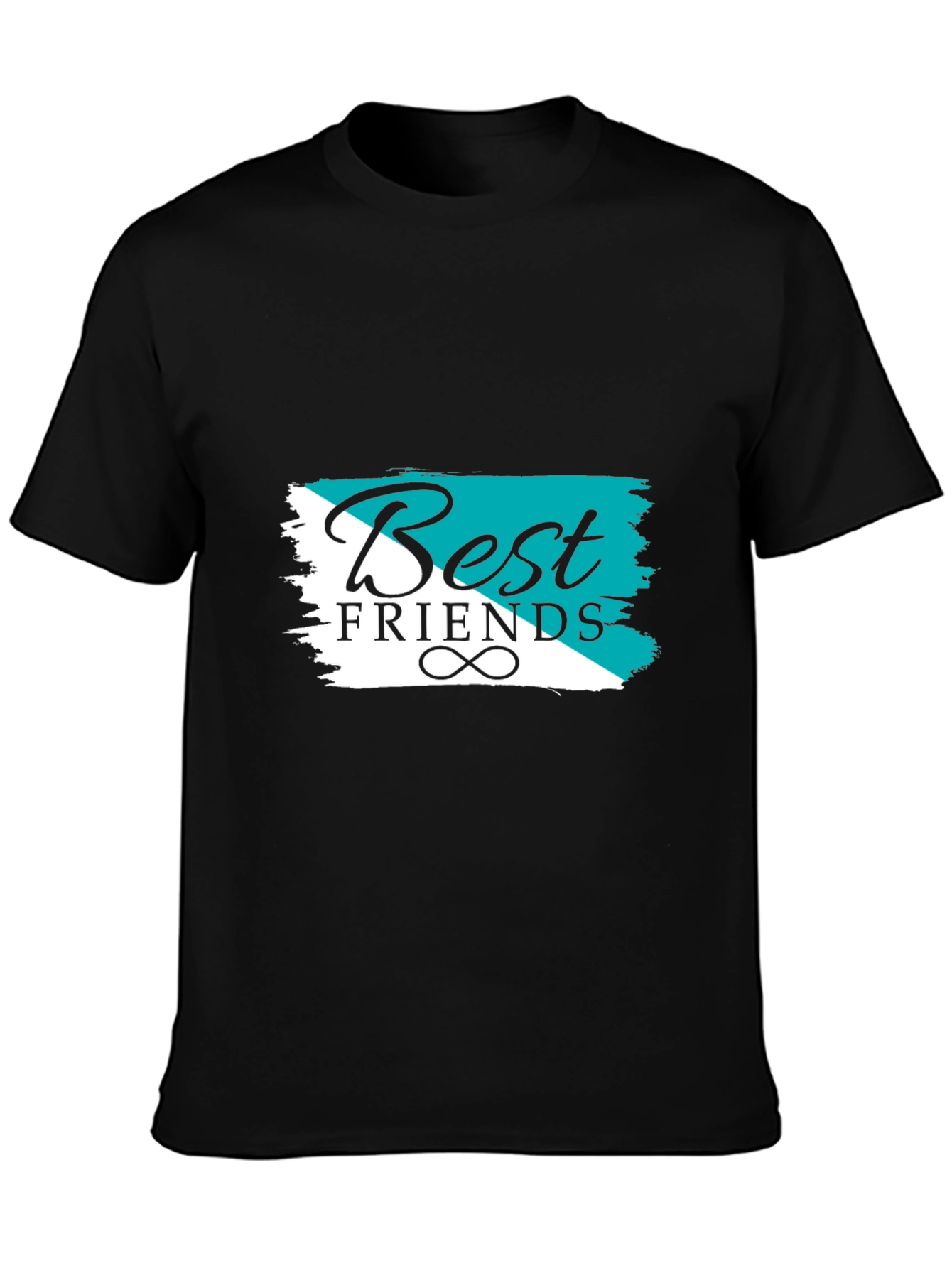 Best Friends Graphic Tee - Black Cotton T-Shirt
