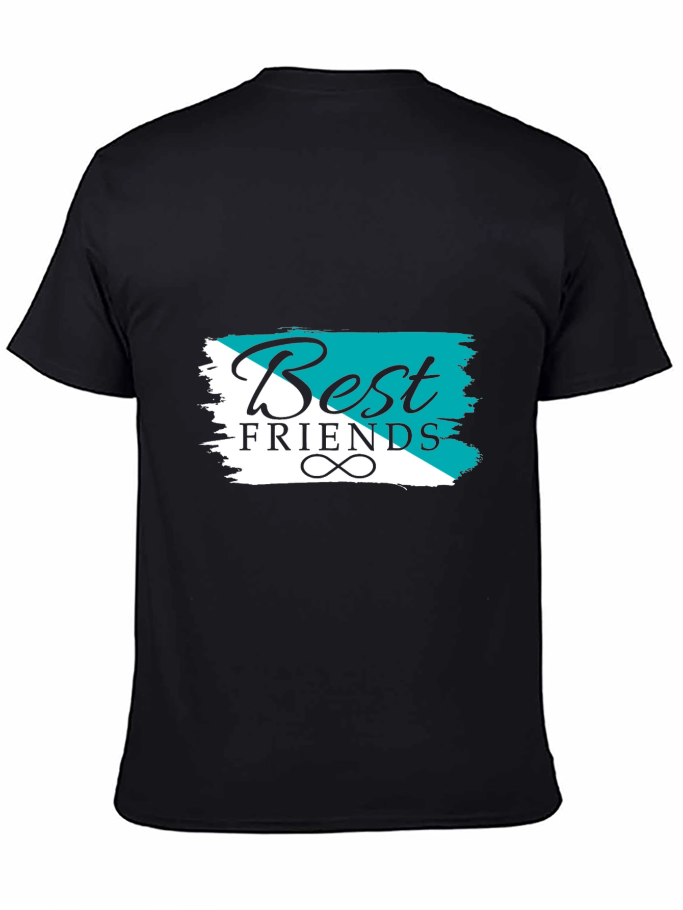 Best Friends Graphic Tee - Black Cotton T-Shirt