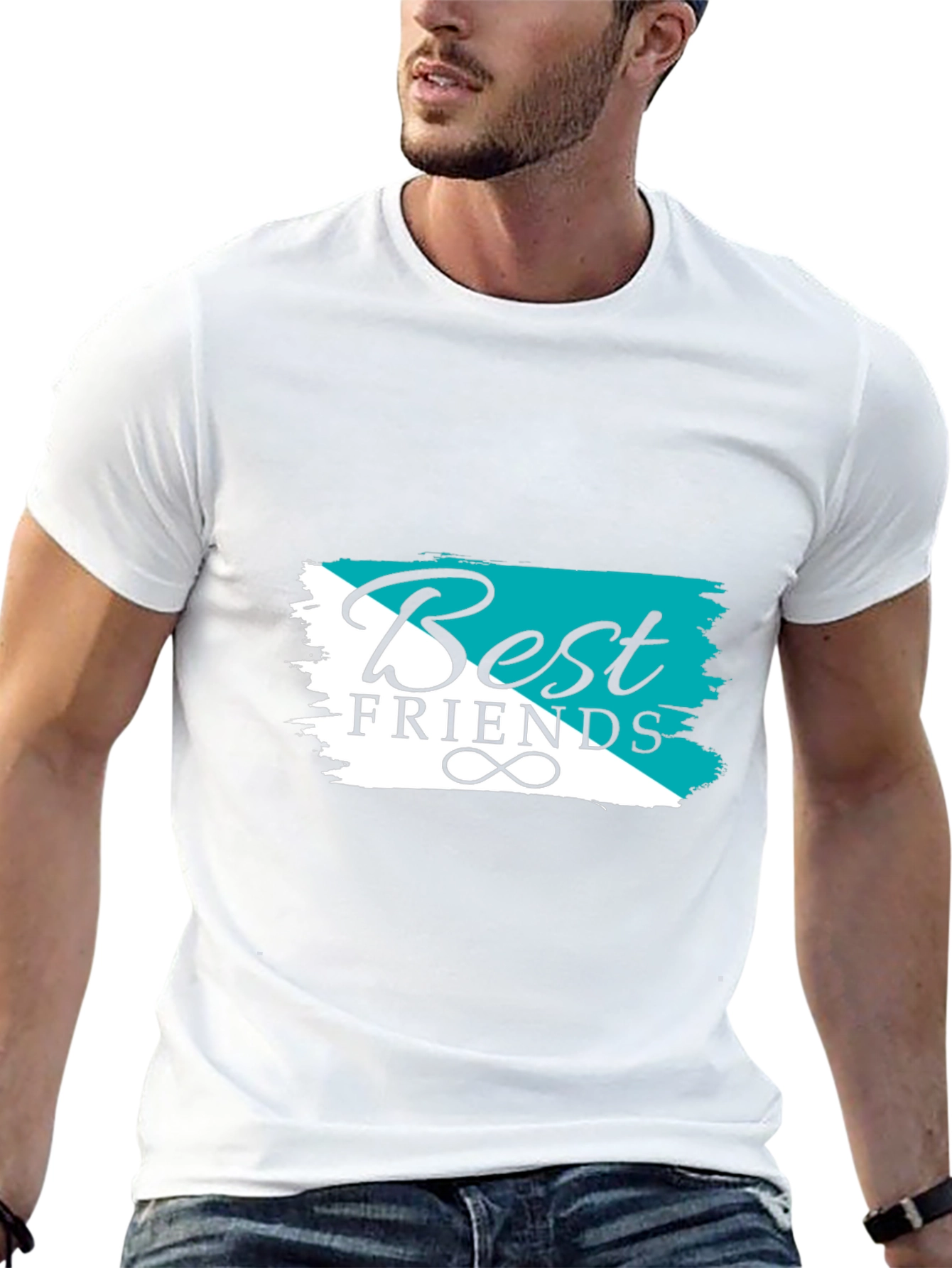 Best Friends Graphic Tee - Black Cotton T-Shirt