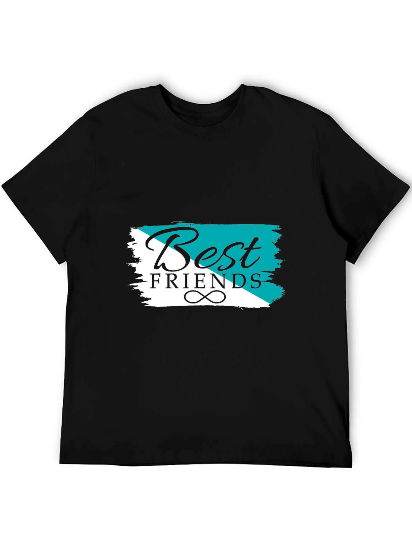 Best Friends Graphic Tee - Black Cotton T-Shirt
