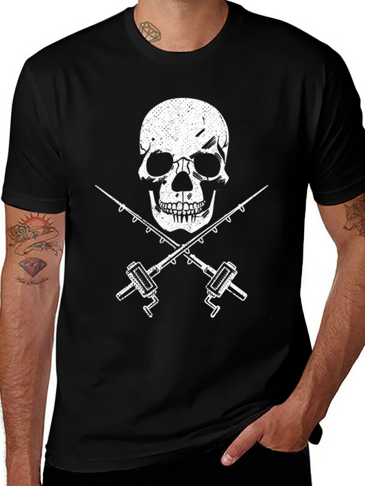 Skull & Fishing Rods Graphic T-Shirt