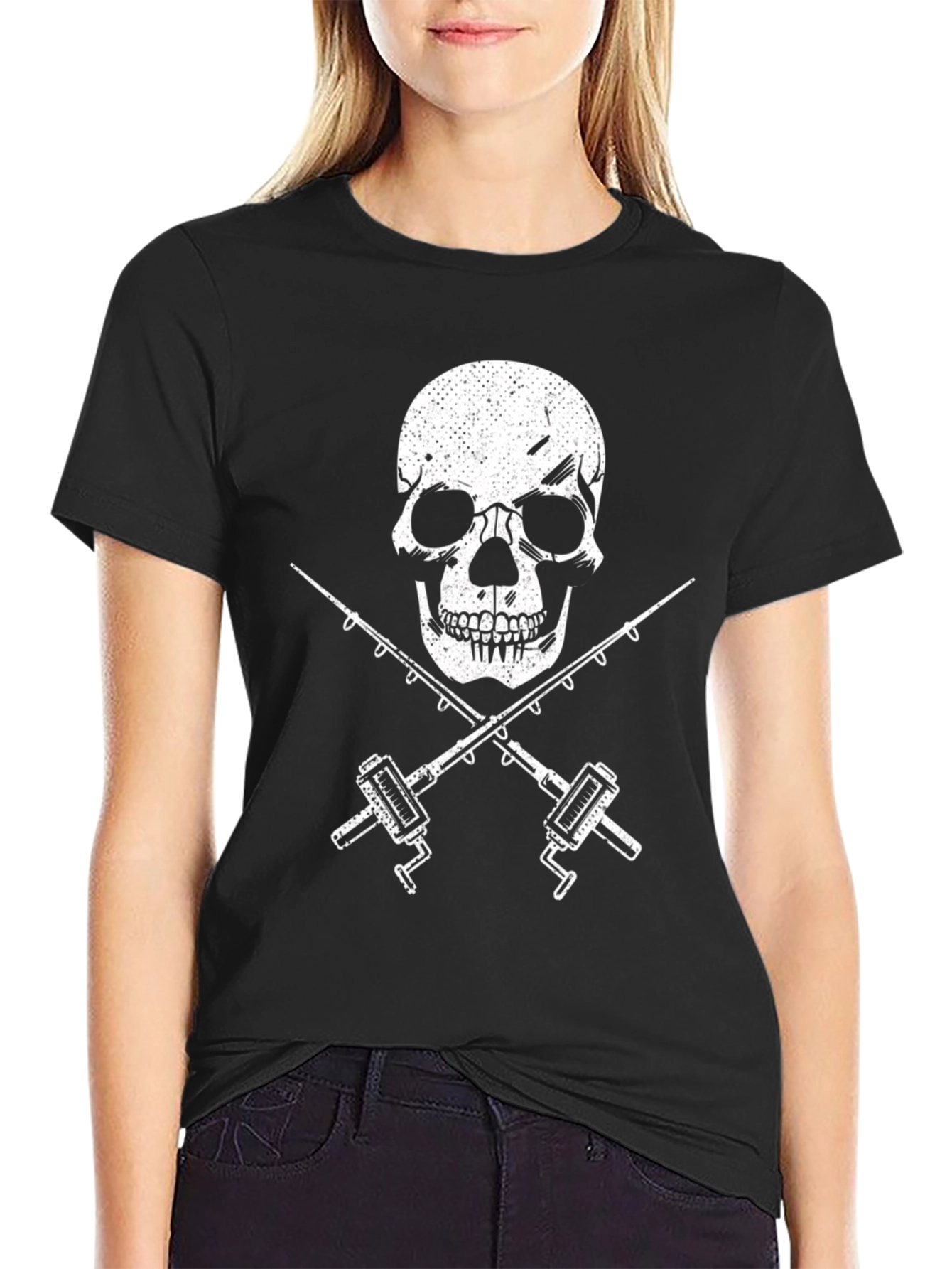 Skull & Fishing Rods Graphic T-Shirt