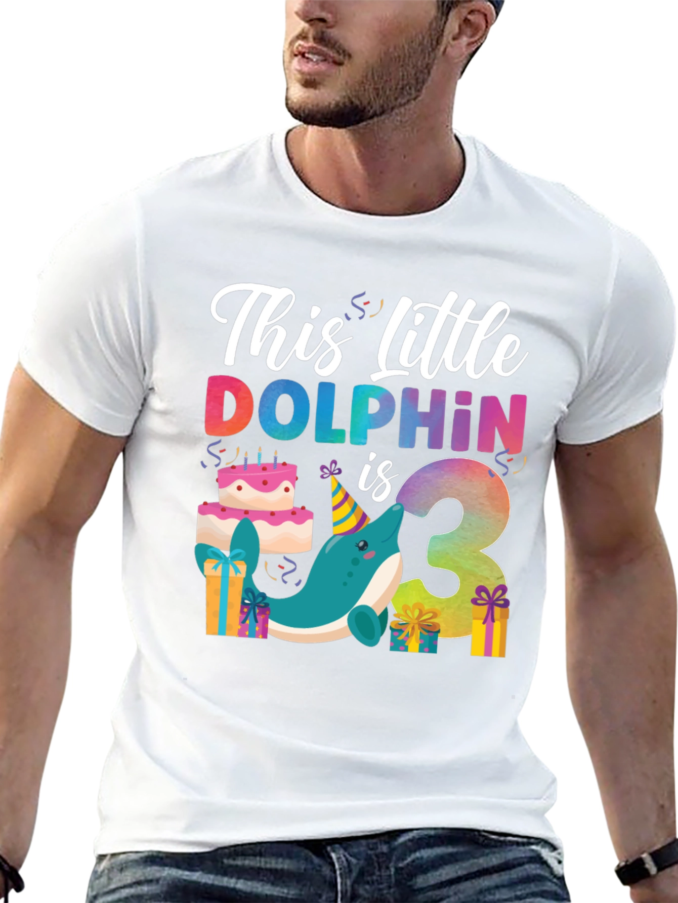 This Little Dolphin is 3 Birthday T-Shirt